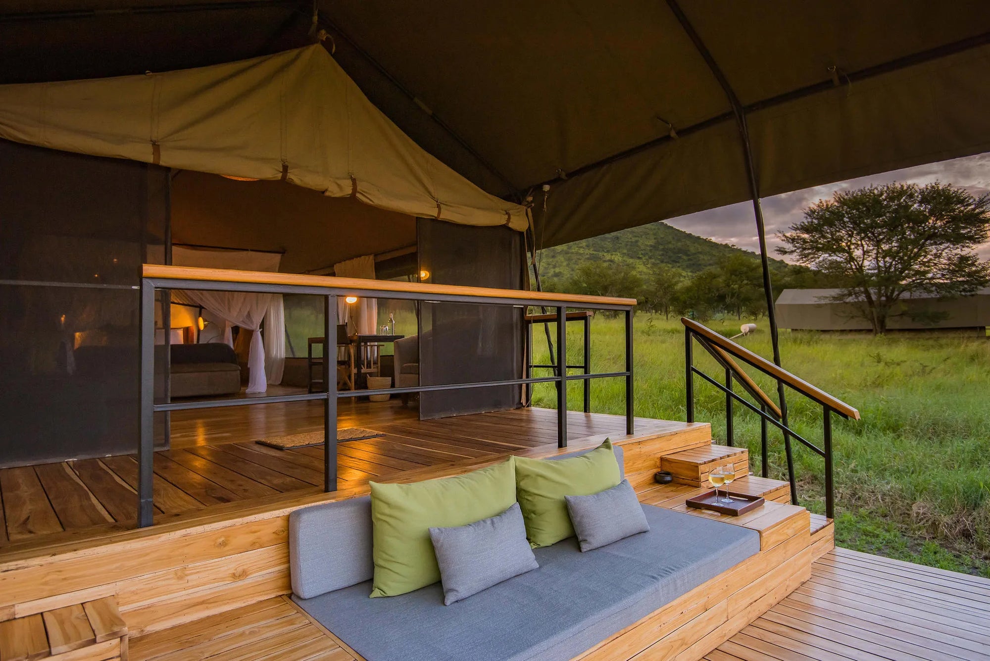 Dunia - Tent Deck Exterior at Dunia, Central Serengeti, Tanzania.