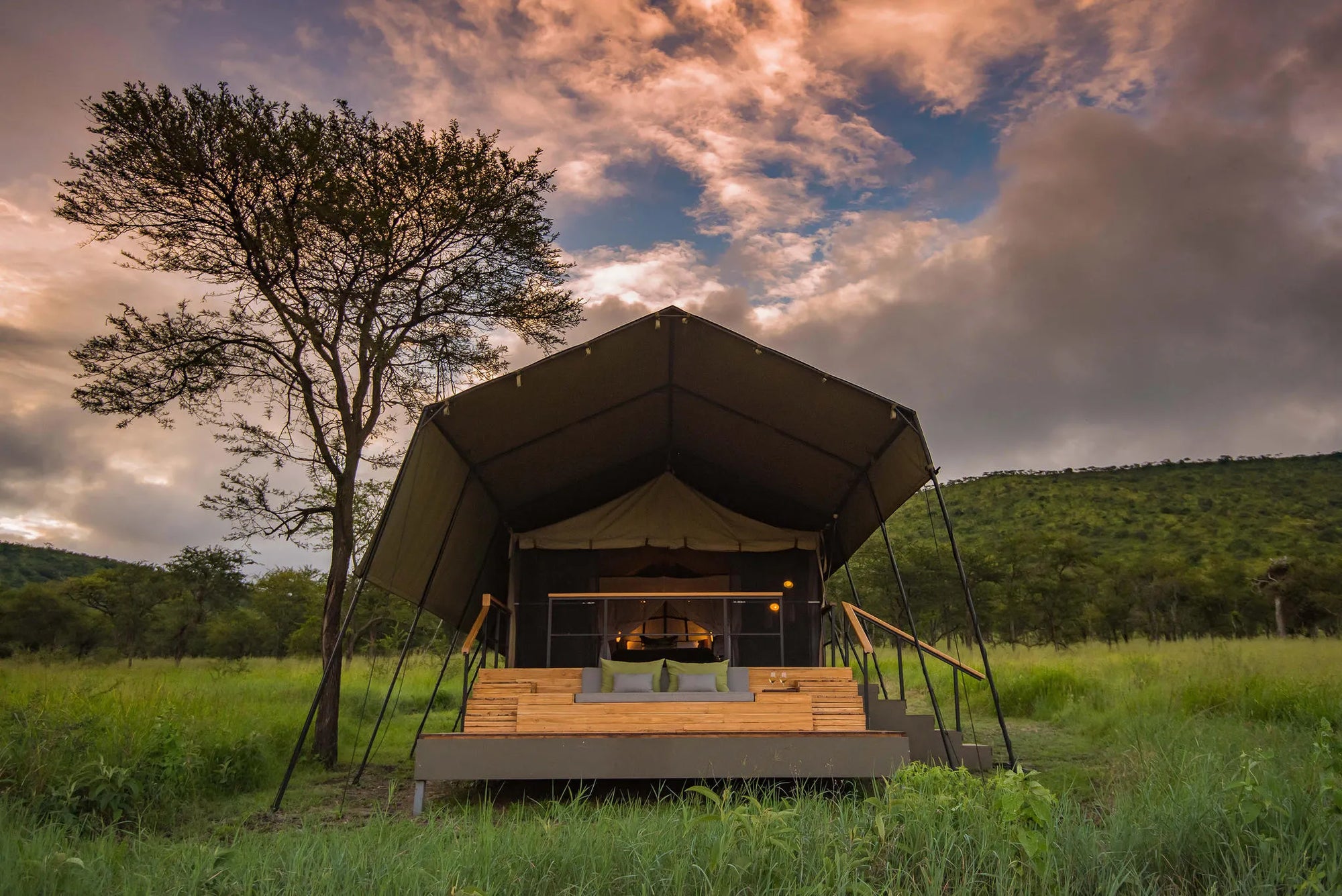 Dunia - Tent Exterior at Dunia, Central Serengeti, Tanzania.