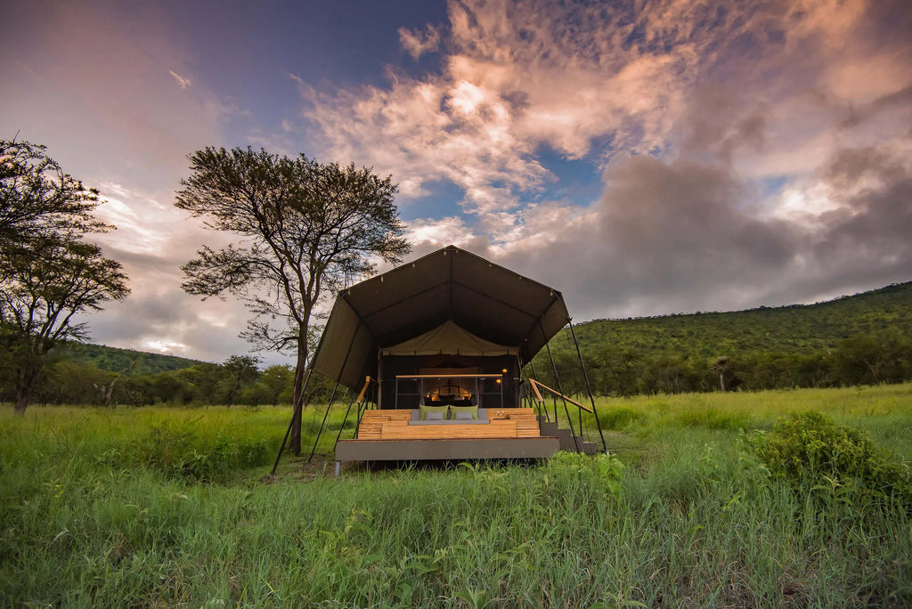 Dunia - Tent Exterior at Dunia, Central Serengeti, Tanzania.