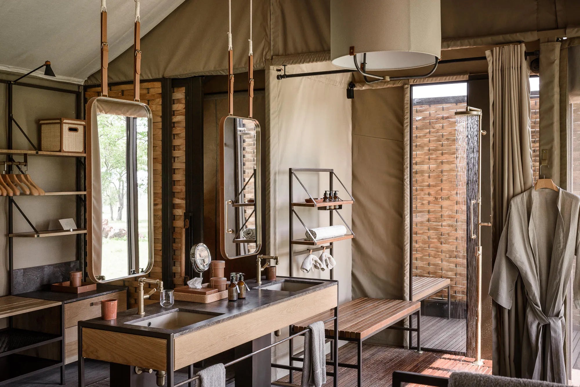 Singita Sabora Tented Camp - Bathroom in Suite at Singita Sabora Tented Camp, Singita Serengeti Grumeti, Tanzania.