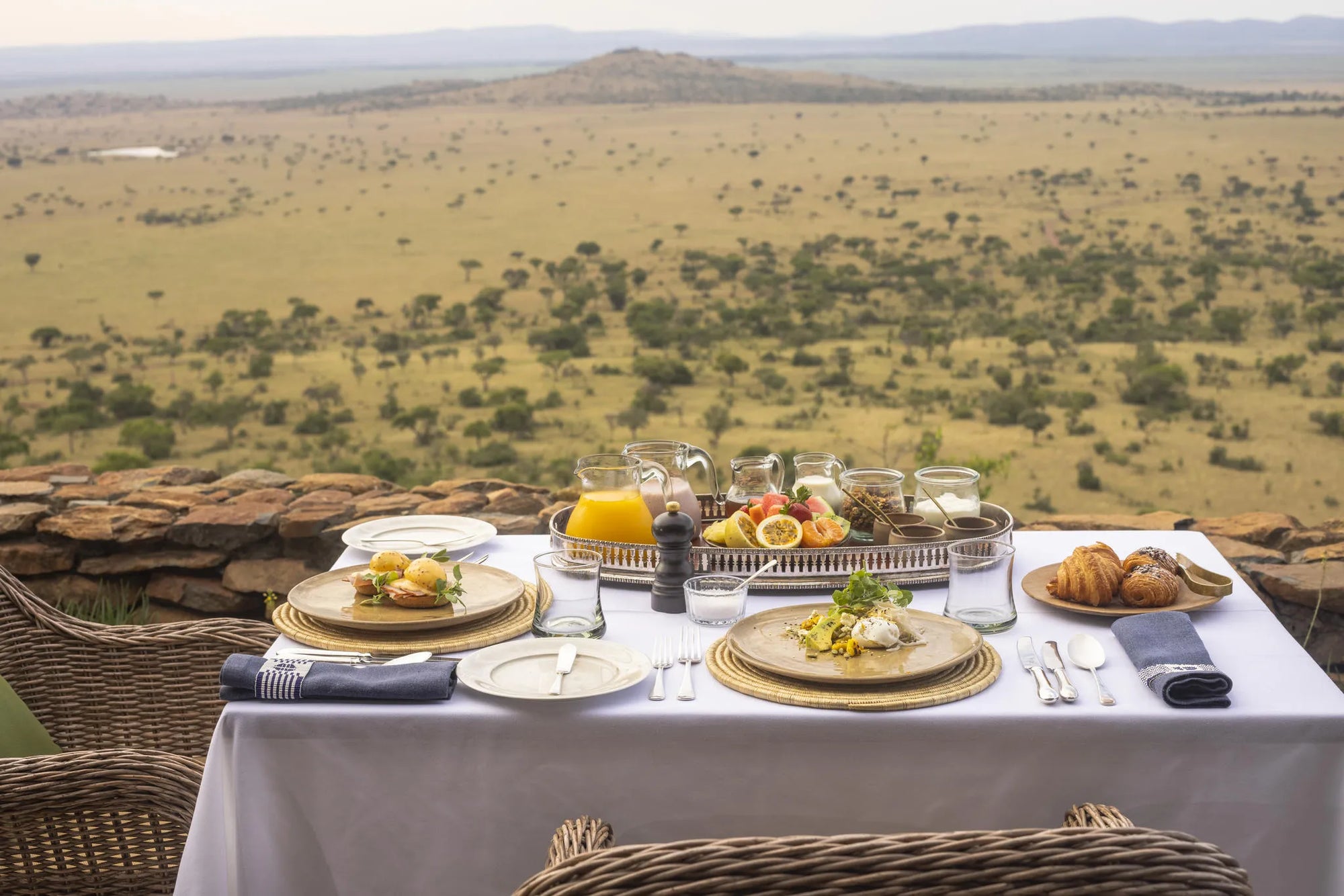 Singita Sasakwa Lodge Outdoor Dining at Singita Sasakwa Lodge, Singita Serengeti Grumeti, Tanzania.
