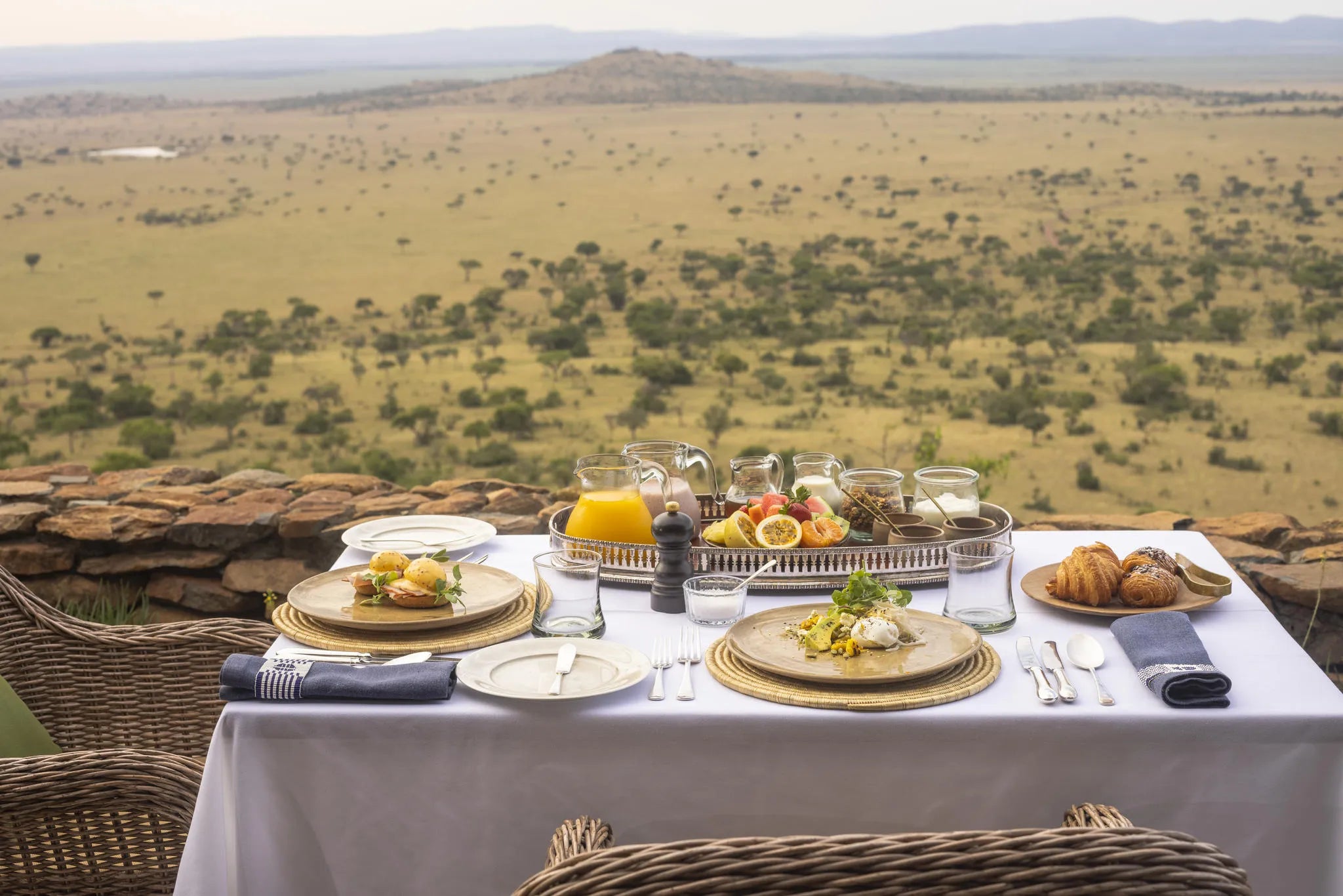 Singita Sasakwa Lodge Outdoor Dining at Singita Sasakwa Lodge, Singita Serengeti Grumeti, Tanzania.