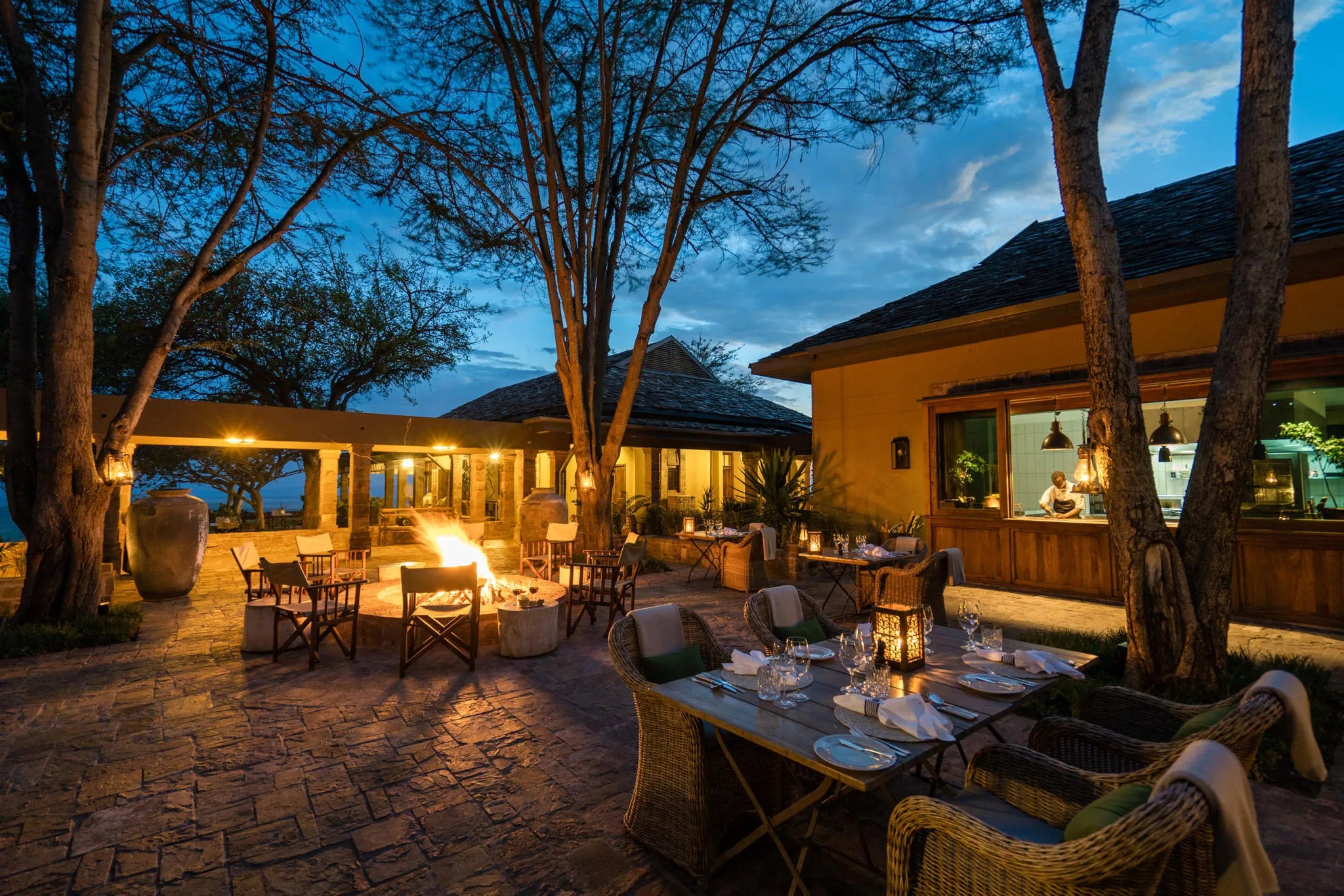 Singita Sasakwa Lodge Outdoor Dining at Singita Sasakwa Lodge, Singita Serengeti Grumeti, Tanzania.