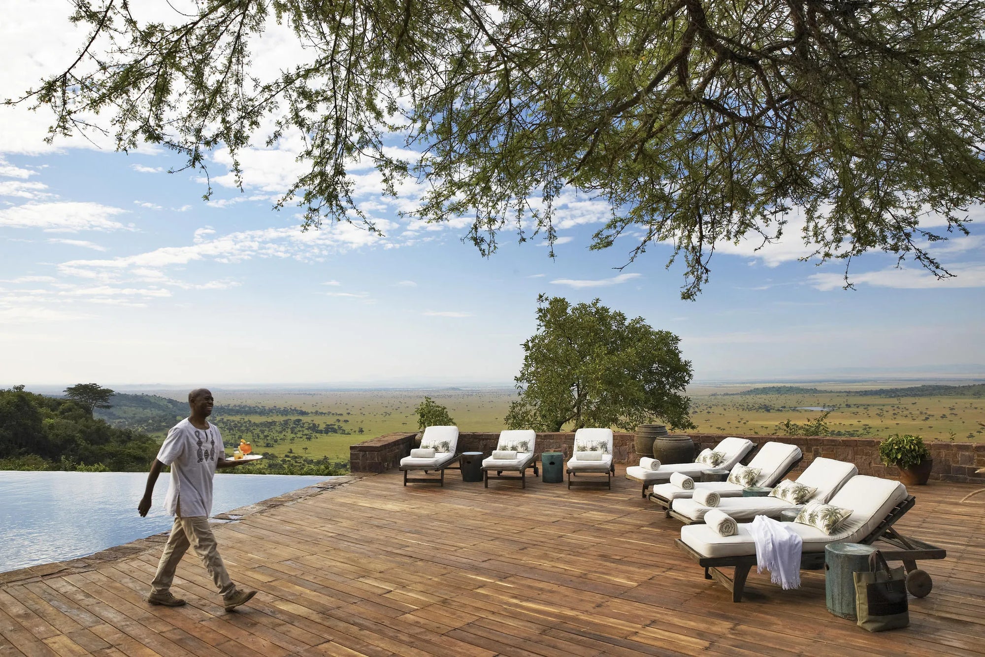 Singita Sasakwa Lodge - Poolside at Singita Sasakwa Lodge, Singita Serengeti Grumeti, Tanzania.