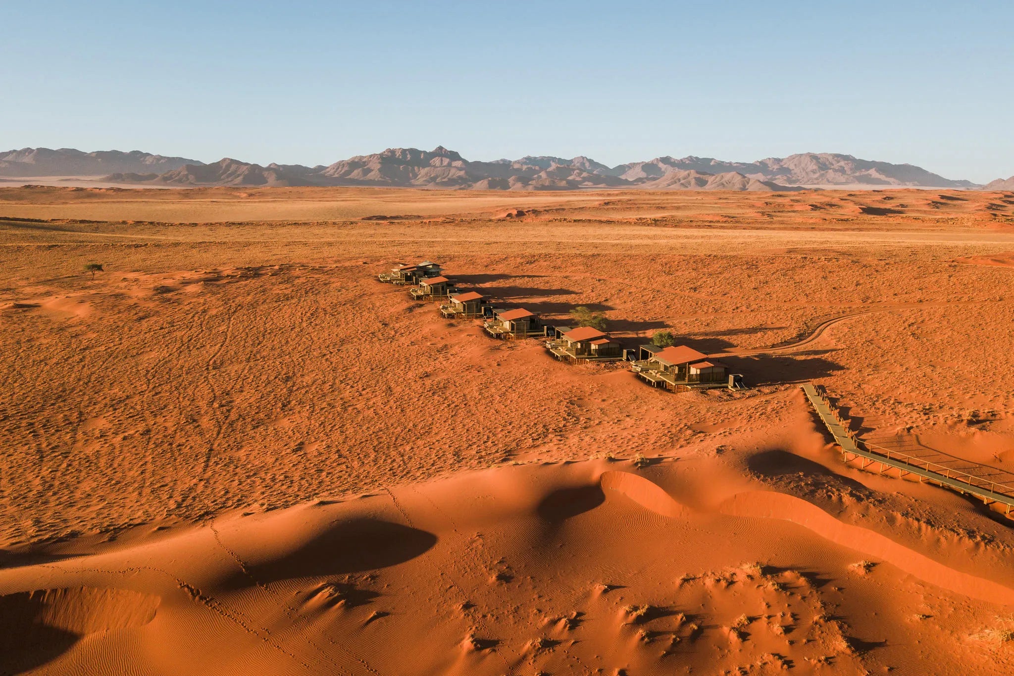 Vast landscapes at Wolwedans Desert Lodge, NamibRand Nature Reserve, Namibia.