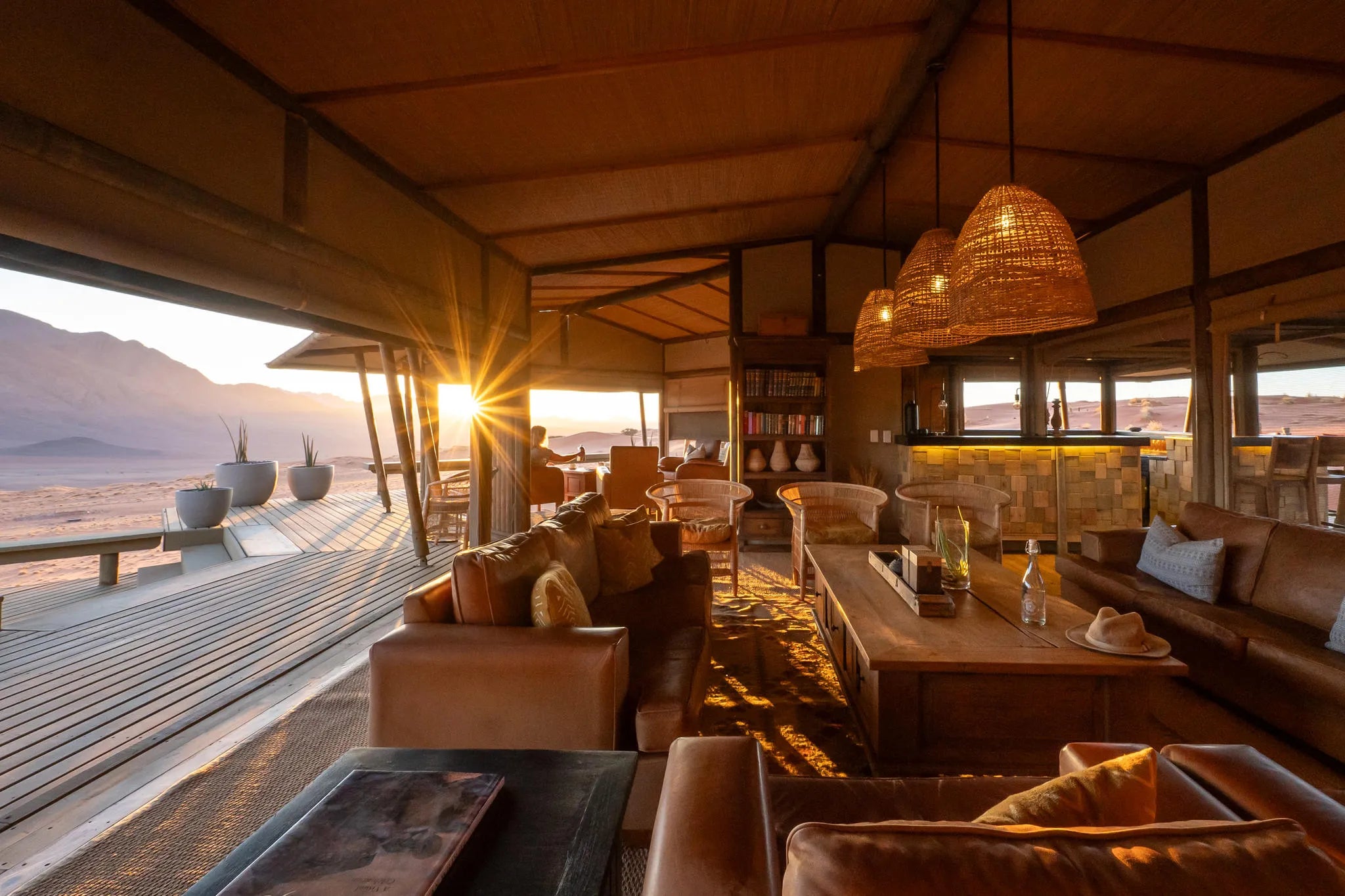 Lounge at Wolwedans Desert Lodge, NamibRand Nature Reserve, Namibia.