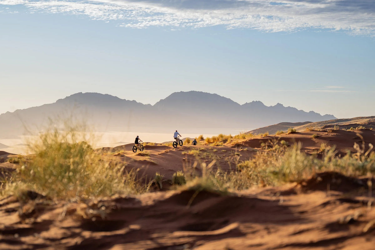 Biking at Wolwedans Desert Lodge, NamibRand Nature Reserve, Namibia.