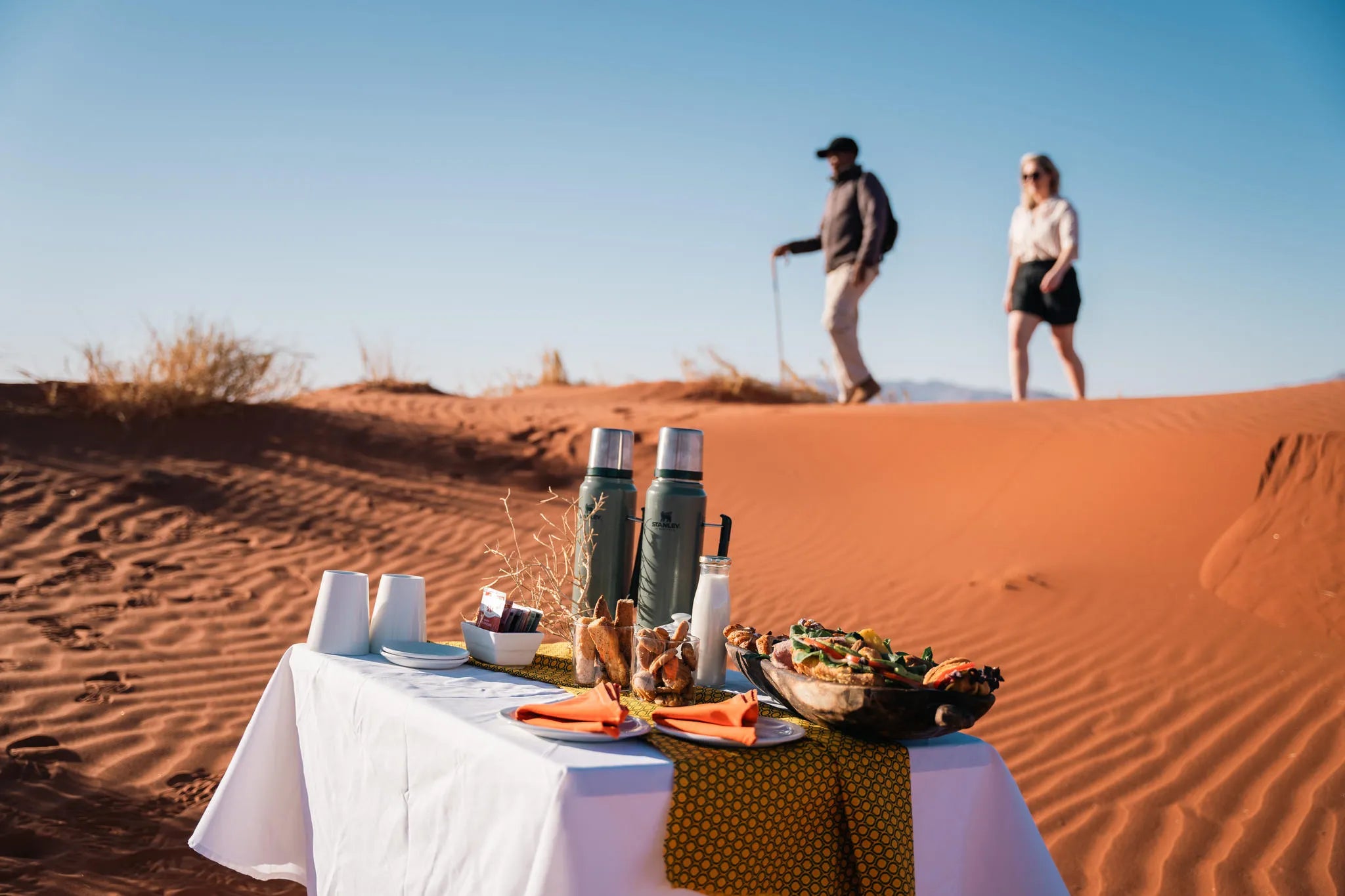 Rise with Coffee in the Dunes at Wolwedans Desert Lodge, NamibRand Nature Reserve, Namibia.