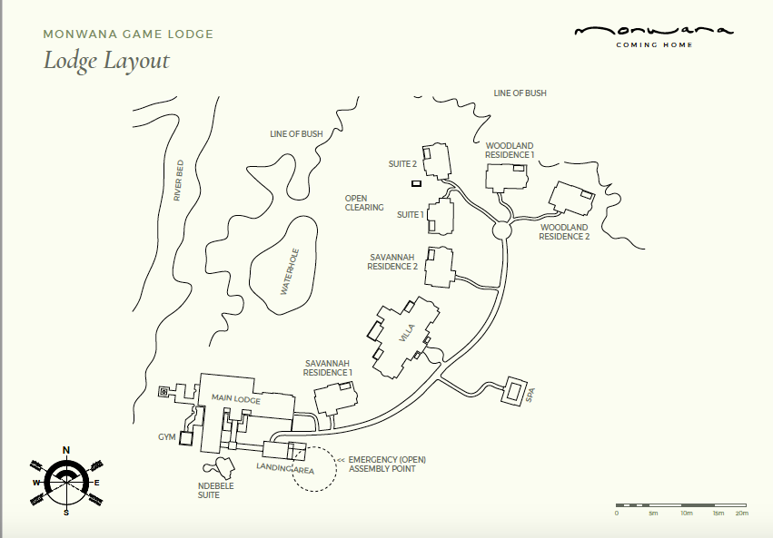 Monwana Lodge layout
