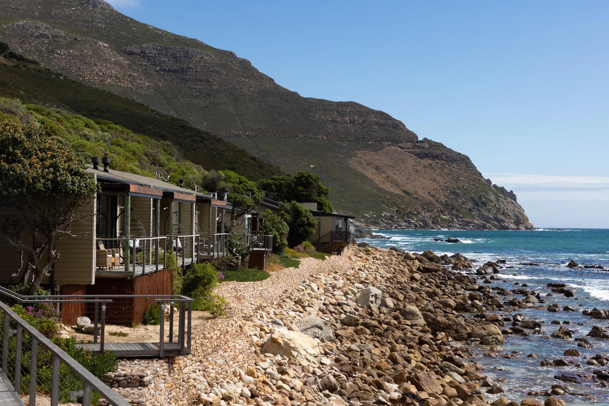 View from the beach at Tintswalo Atlantic, Cape Town, South Africa.
