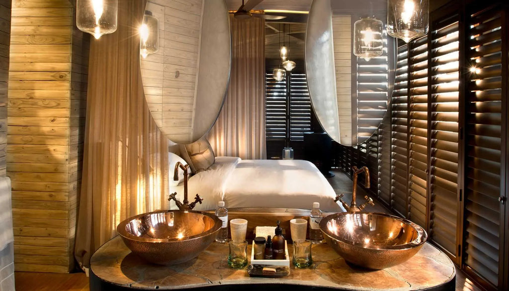 Sandibe Okavango Safari Lodge at andBeyond Sandibe Okavango Safari Lodge, Okavango Delta, Botswana.