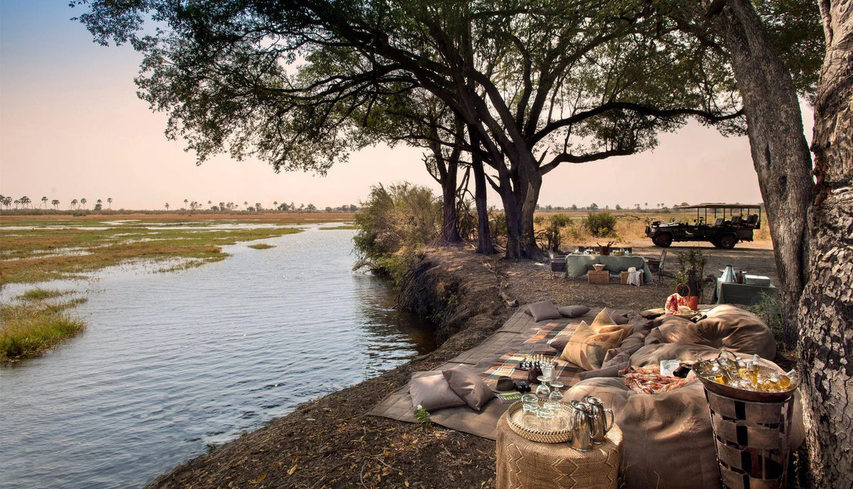 Sandibe Okavango Safari Lodge at andBeyond Sandibe Okavango Safari Lodge, Okavango Delta, Botswana.