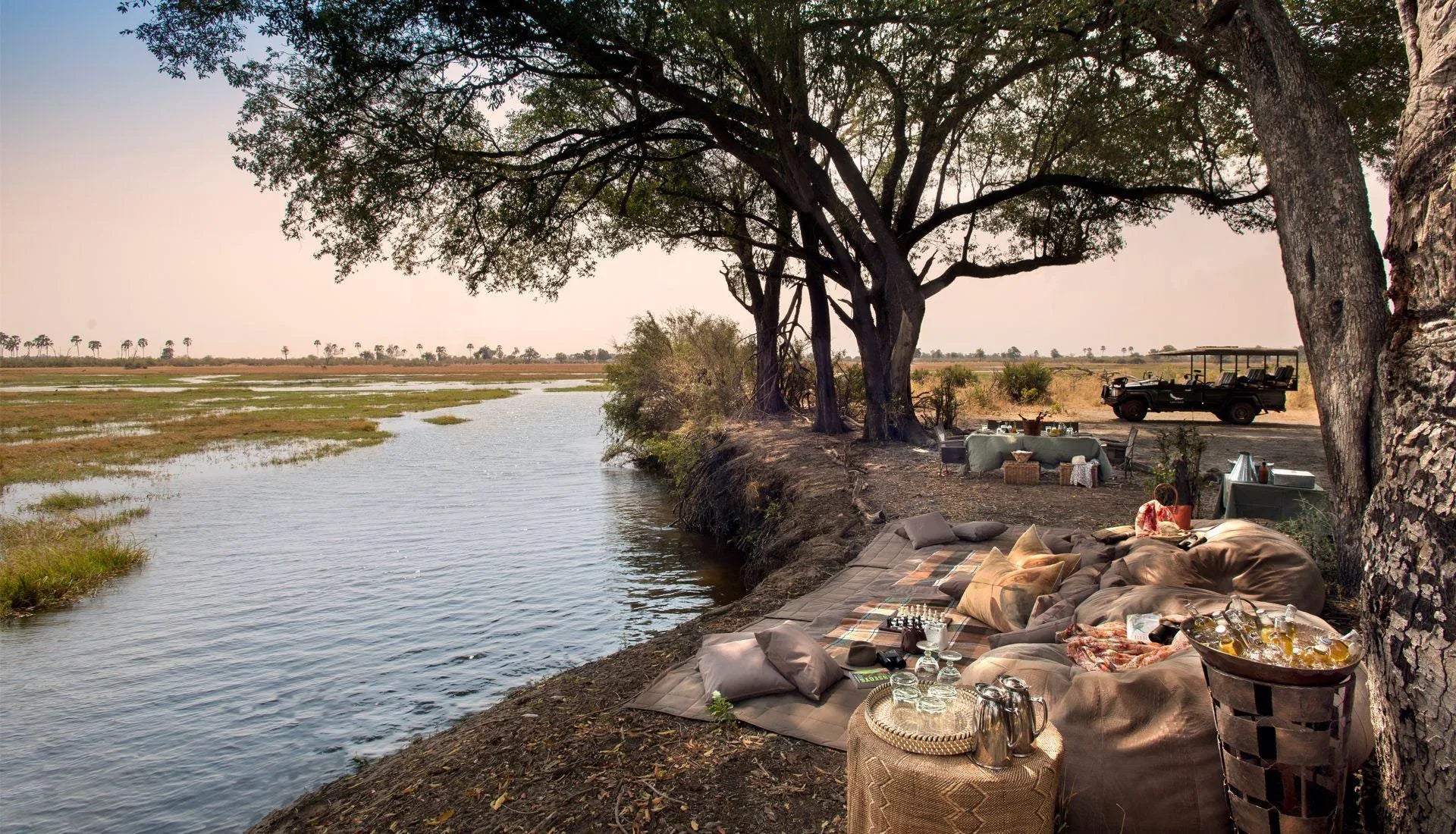 Sandibe Okavango Safari Lodge at andBeyond Sandibe Okavango Safari Lodge, Okavango Delta, Botswana.