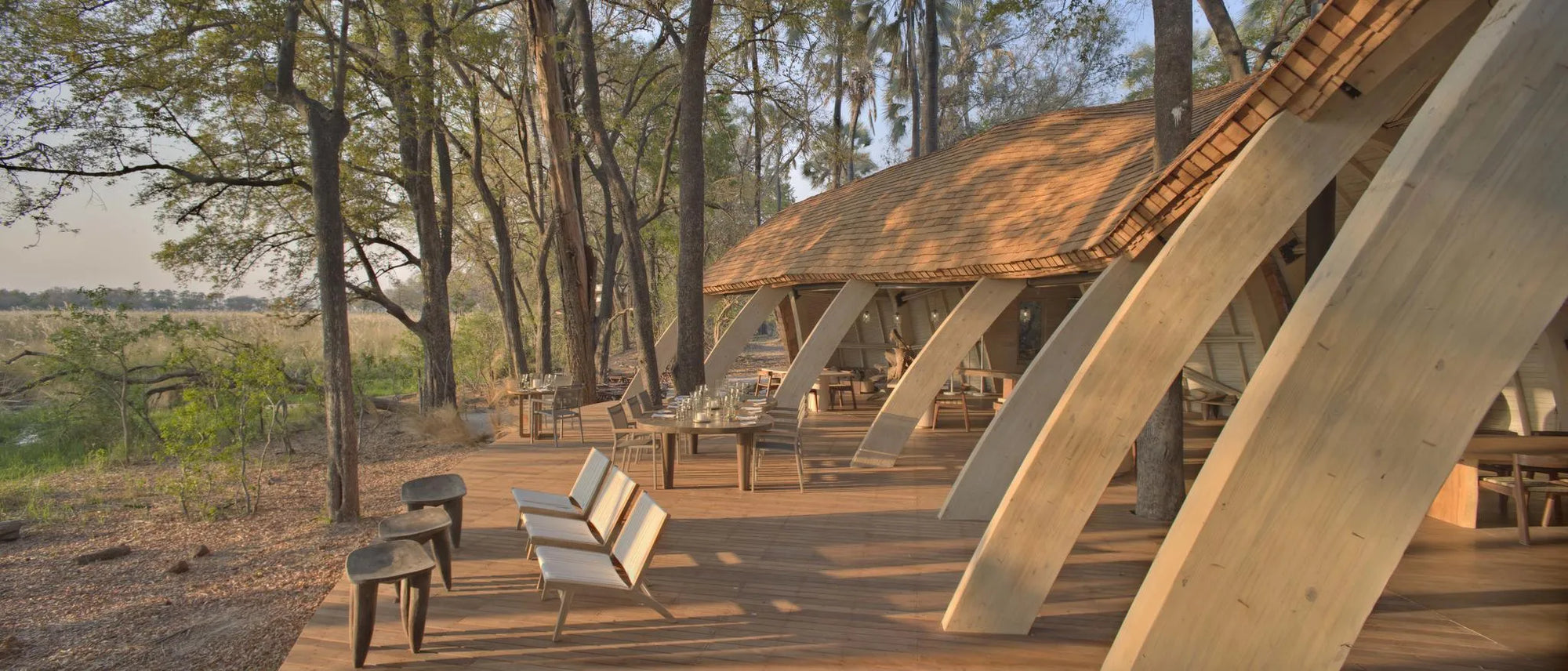 Sandibe Okavango Safari Lodge at andBeyond Sandibe Okavango Safari Lodge, Okavango Delta, Botswana.