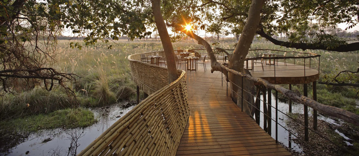 Sandibe Okavango Safari Lodge at andBeyond Sandibe Okavango Safari Lodge, Okavango Delta, Botswana.
