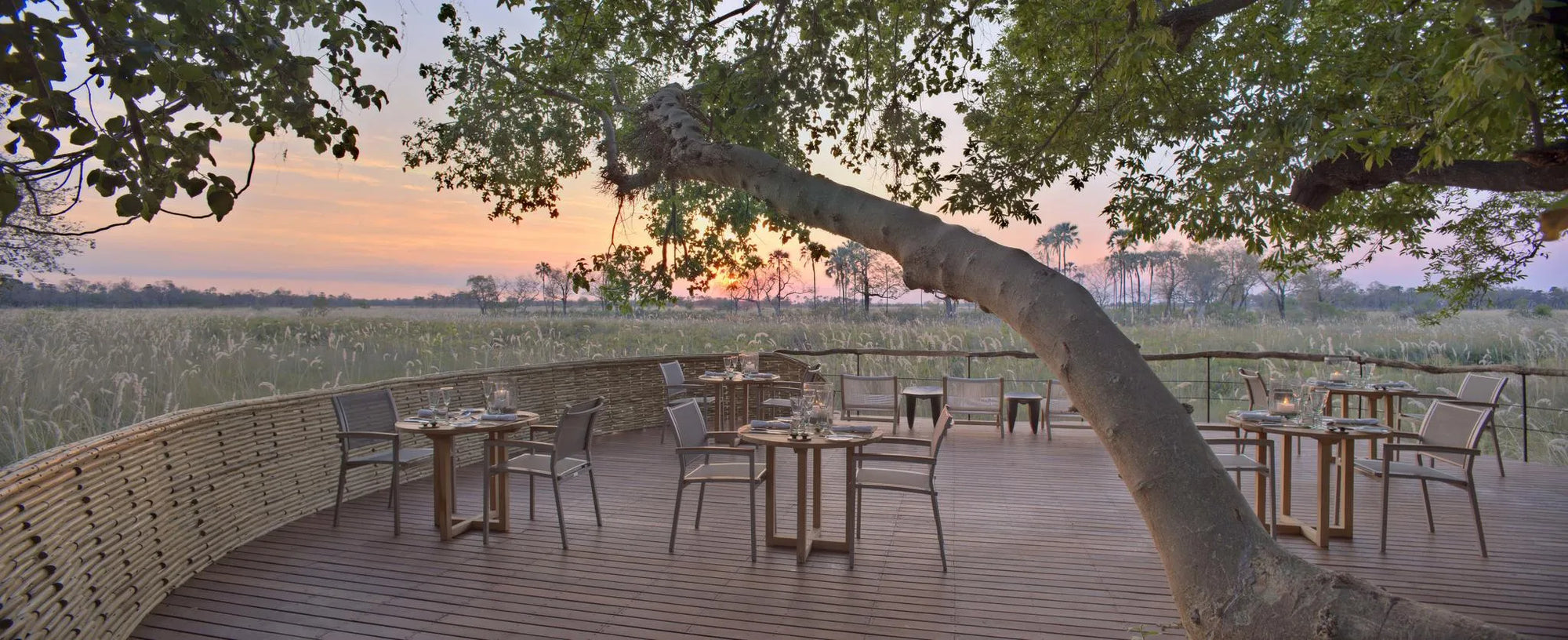 Sandibe Okavango Safari Lodge at andBeyond Sandibe Okavango Safari Lodge, Okavango Delta, Botswana.