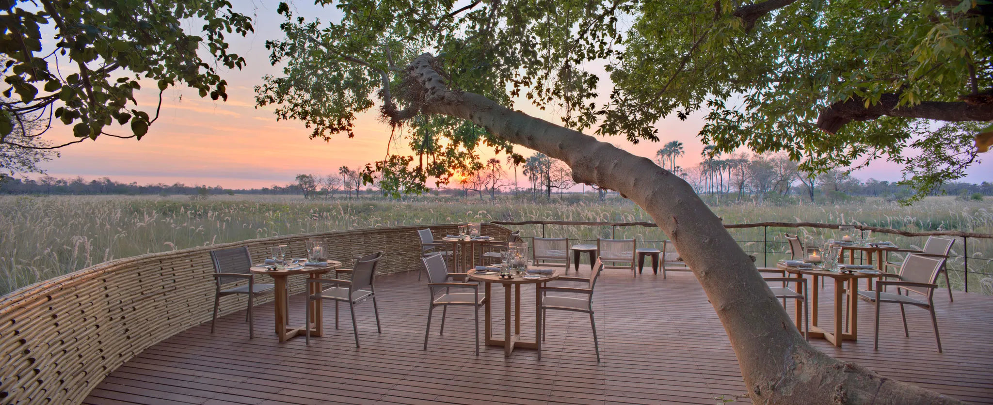 Sandibe Okavango Safari Lodge at andBeyond Sandibe Okavango Safari Lodge, Okavango Delta, Botswana.