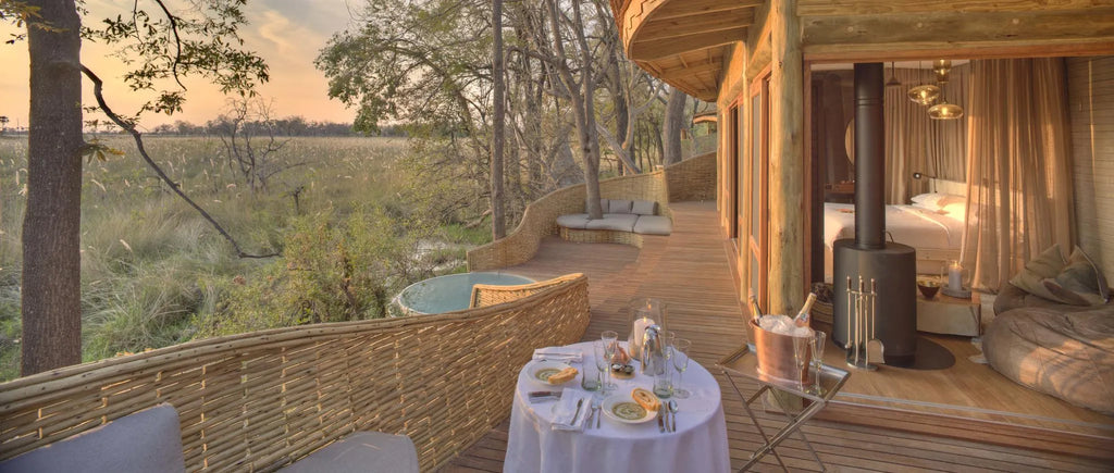 Sandibe Okavango Safari Lodge at andBeyond Sandibe Okavango Safari Lodge, Okavango Delta, Botswana.