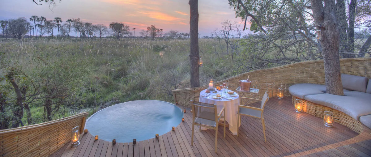 Sandibe Okavango Safari Lodge at andBeyond Sandibe Okavango Safari Lodge, Okavango Delta, Botswana.