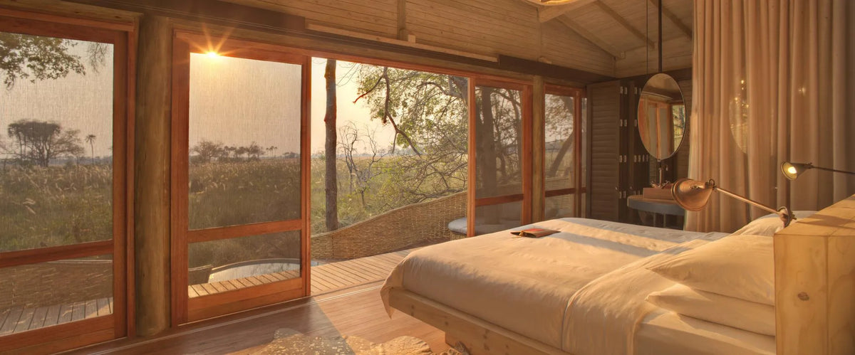 Sandibe Okavango Safari Lodge at andBeyond Sandibe Okavango Safari Lodge, Okavango Delta, Botswana.