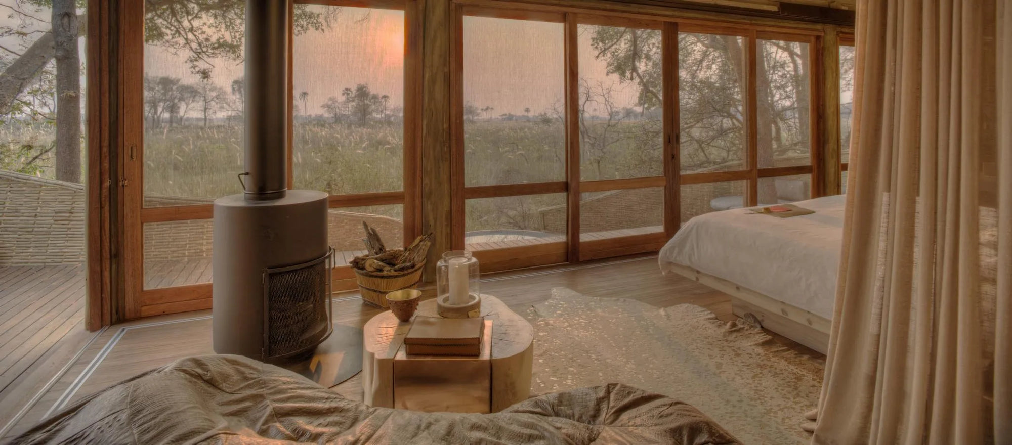 Sandibe Okavango Safari Lodge at andBeyond Sandibe Okavango Safari Lodge, Okavango Delta, Botswana.