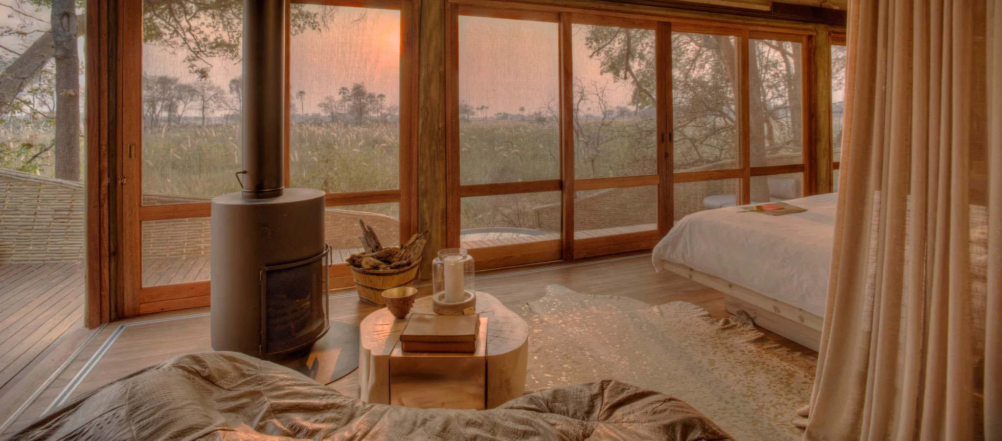 Sandibe Okavango Safari Lodge at andBeyond Sandibe Okavango Safari Lodge, Okavango Delta, Botswana.