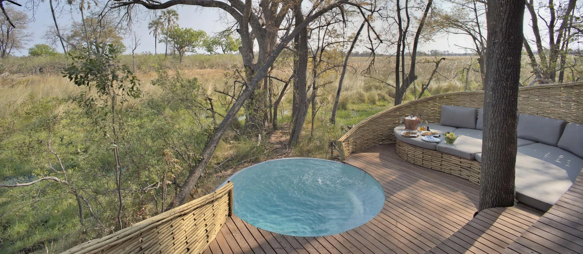 Sandibe Okavango Safari Lodge at andBeyond Sandibe Okavango Safari Lodge, Okavango Delta, Botswana.