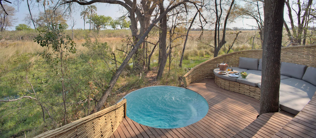 Sandibe Okavango Safari Lodge at andBeyond Sandibe Okavango Safari Lodge, Okavango Delta, Botswana.