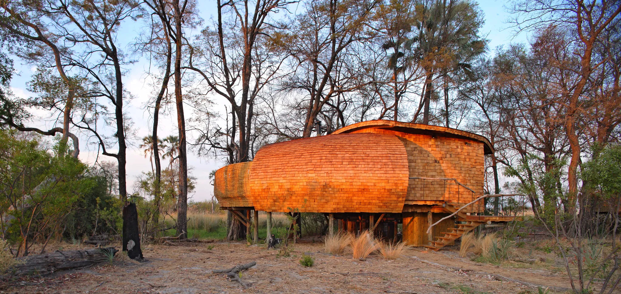 Sandibe Okavango Safari Lodge at andBeyond Sandibe Okavango Safari Lodge, Okavango Delta, Botswana.