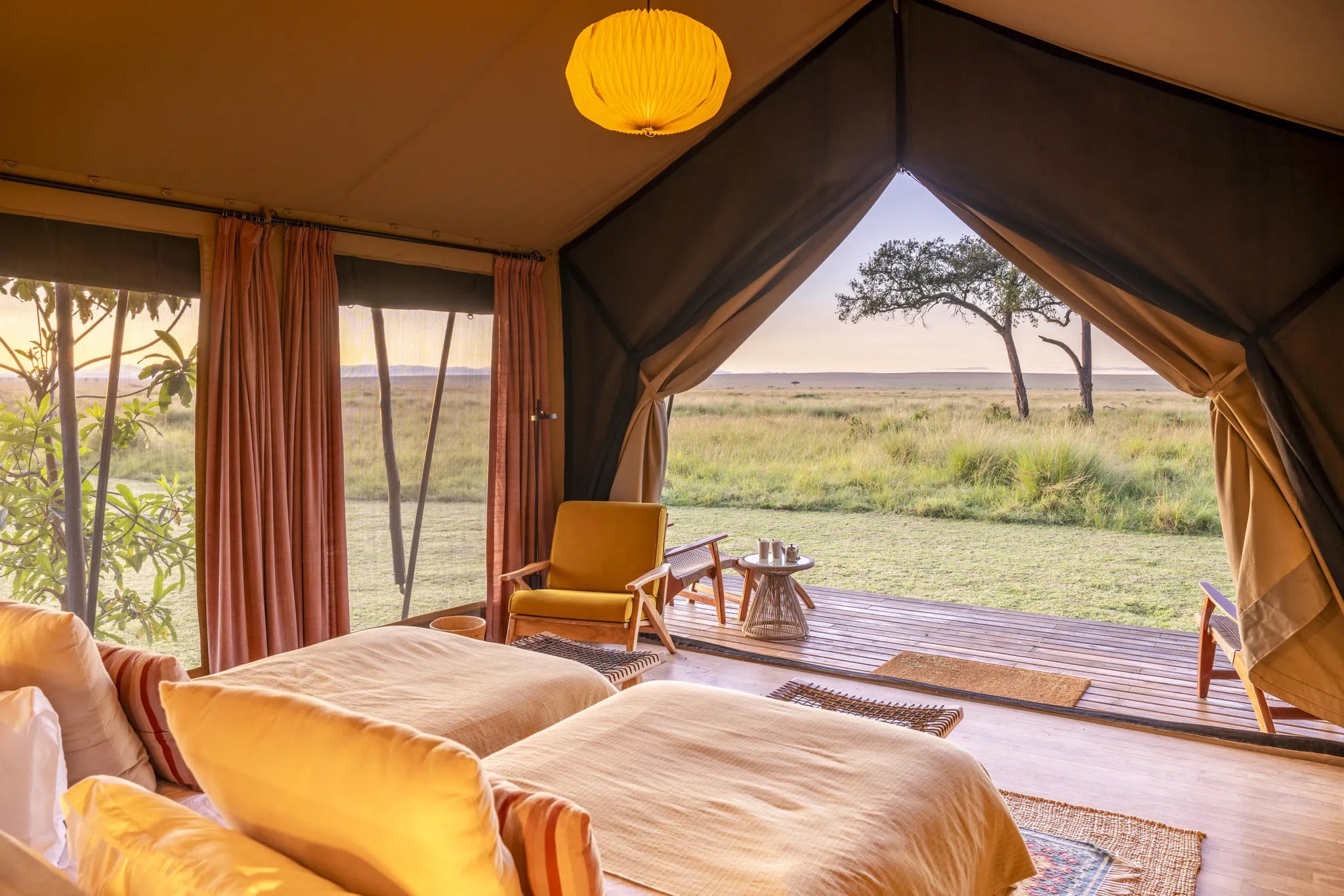 Governors' Camp Family Tent at Governors' Camp, Masai Mara National Reserve, Kenya.