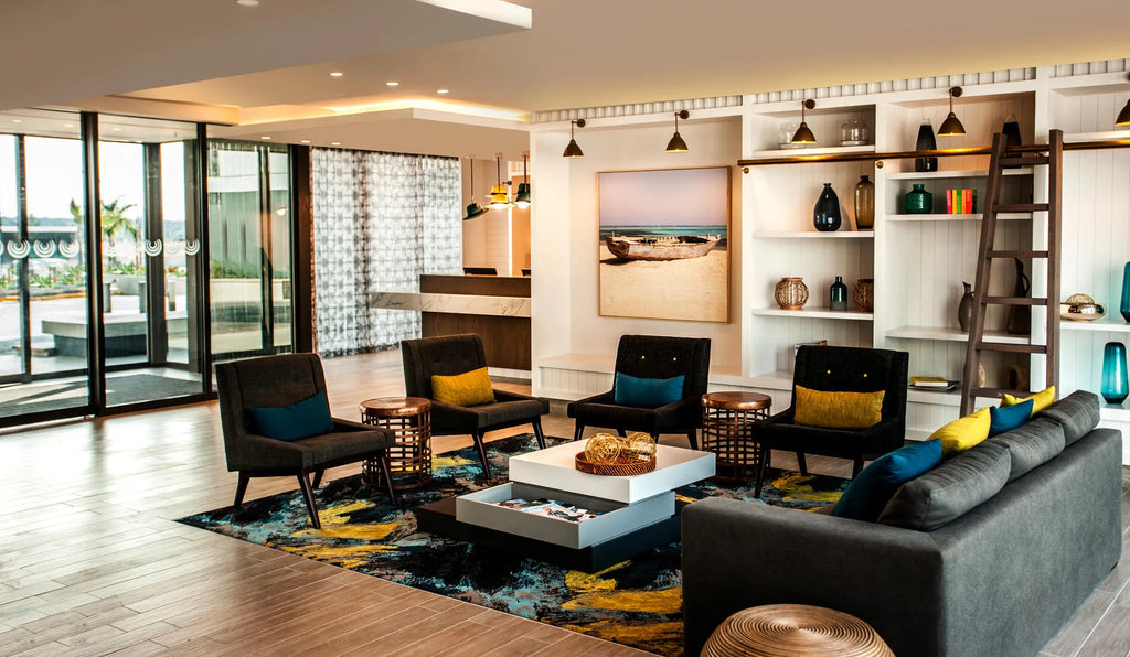 Lobby at StayEasy Maputo, Maputo, Mozambique.