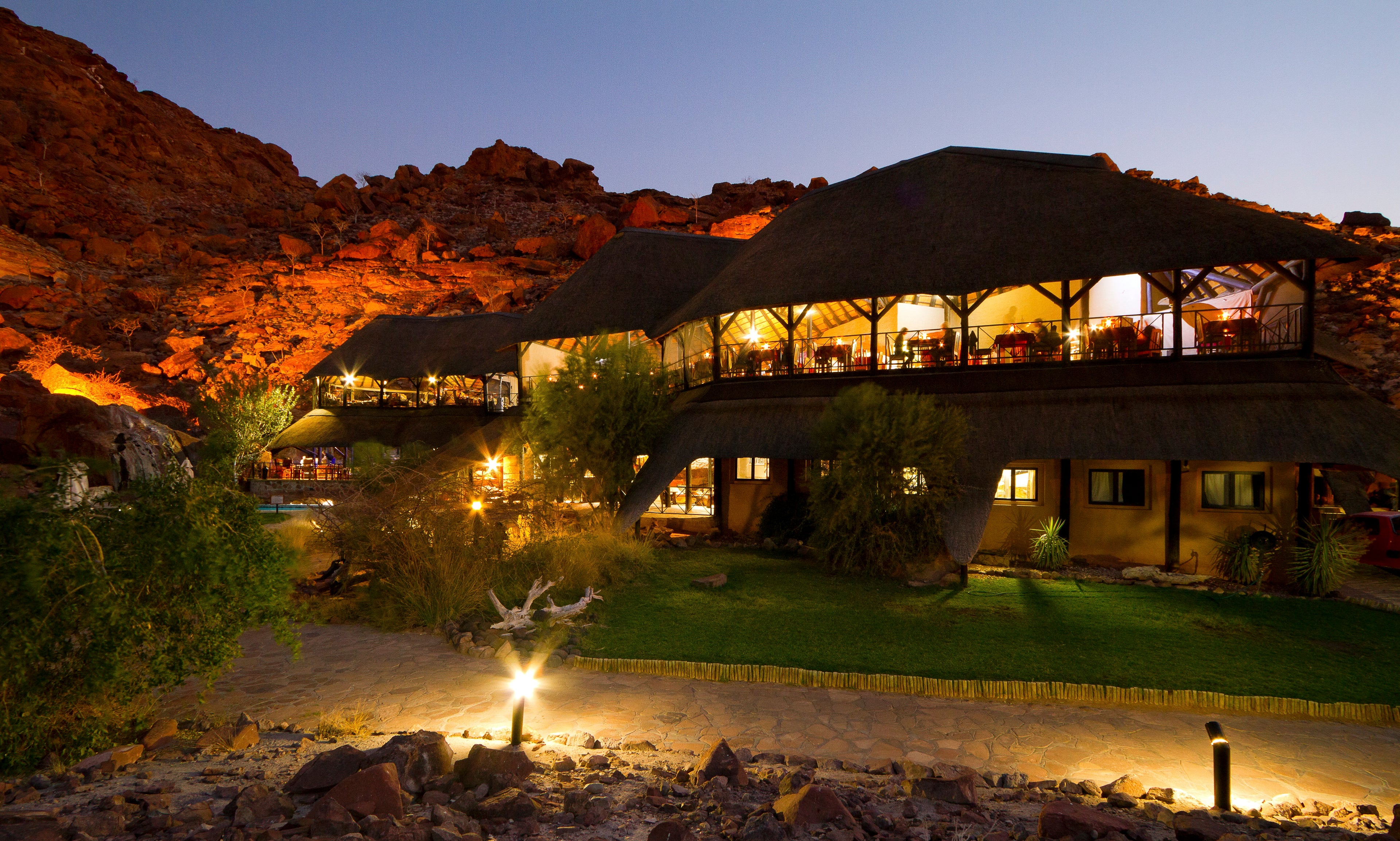 External View - Main Lodge at night