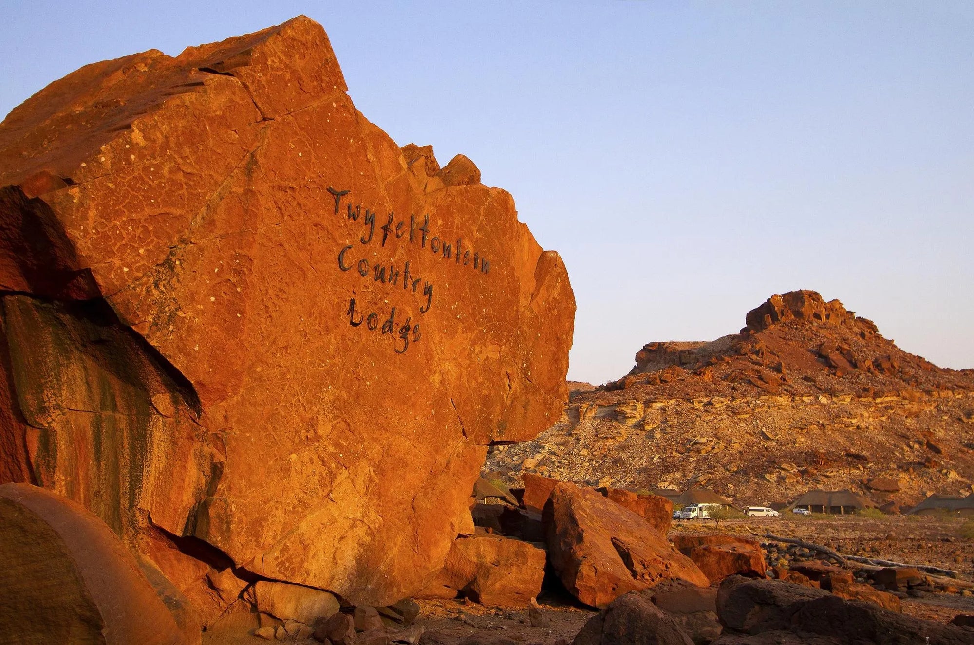 Entrance at Twyfelfontein Country Lodge, Twyfelfontein, Namibia.