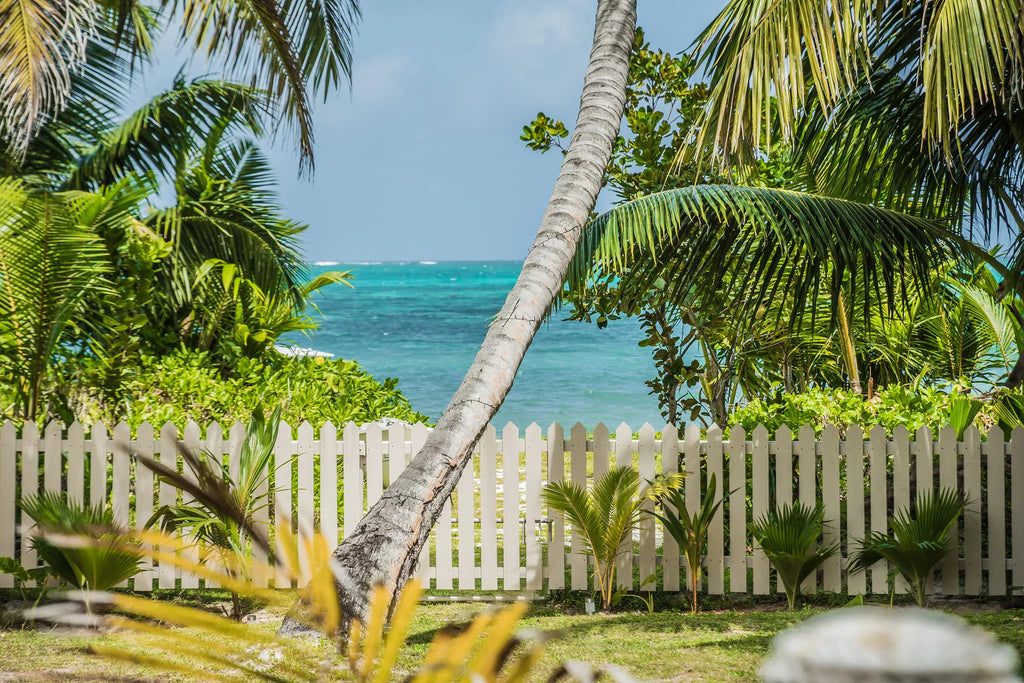 view from balcony at Lou Lou Bungalows, Praslin Island, Seychelles.