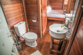 bathroom at Lou Lou Bungalows, Praslin Island, Seychelles.