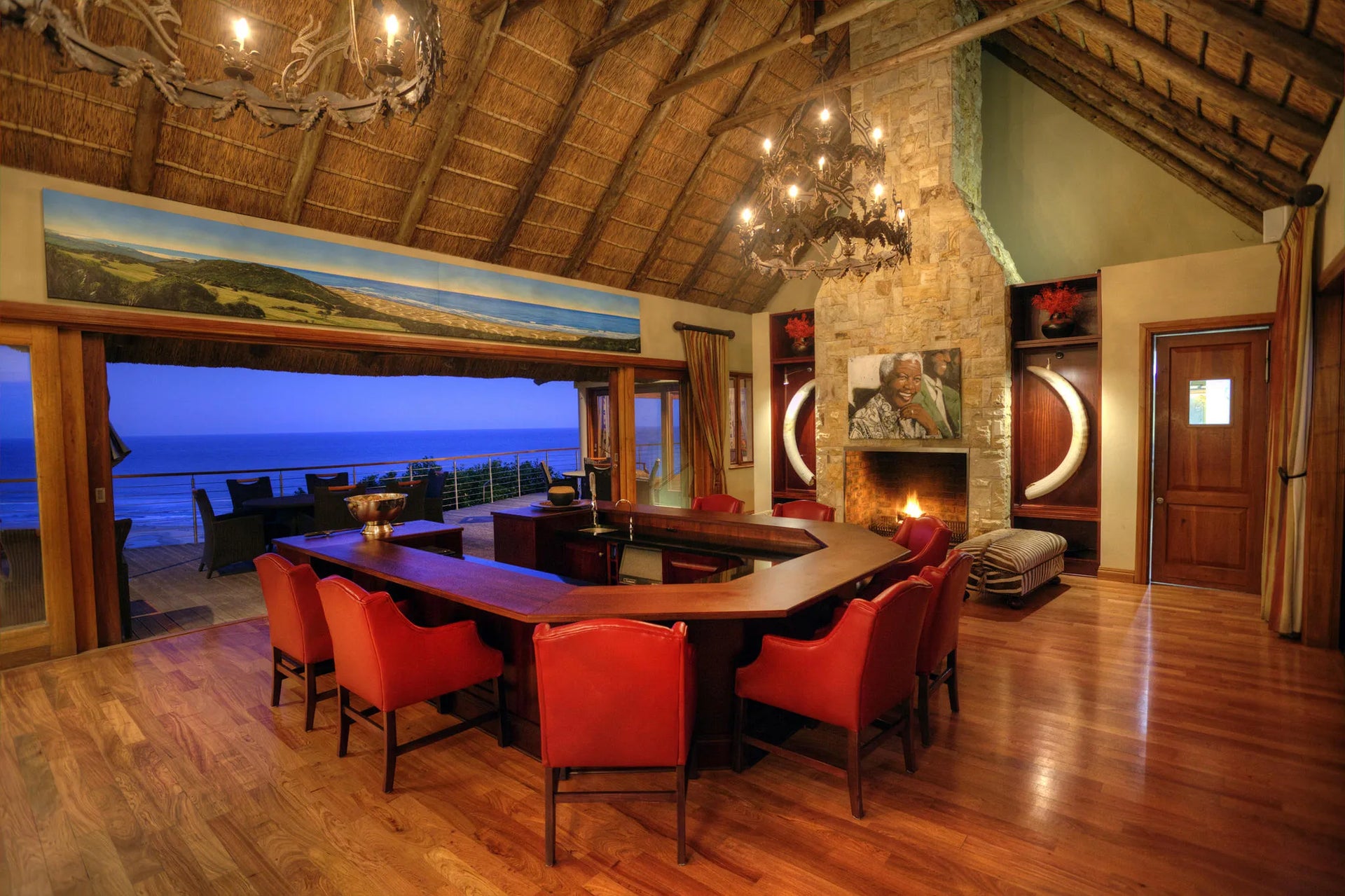 Main Lodge - Bar Area at Oceana Beach & Wildlife Reserve, Port Alfred, South Africa.