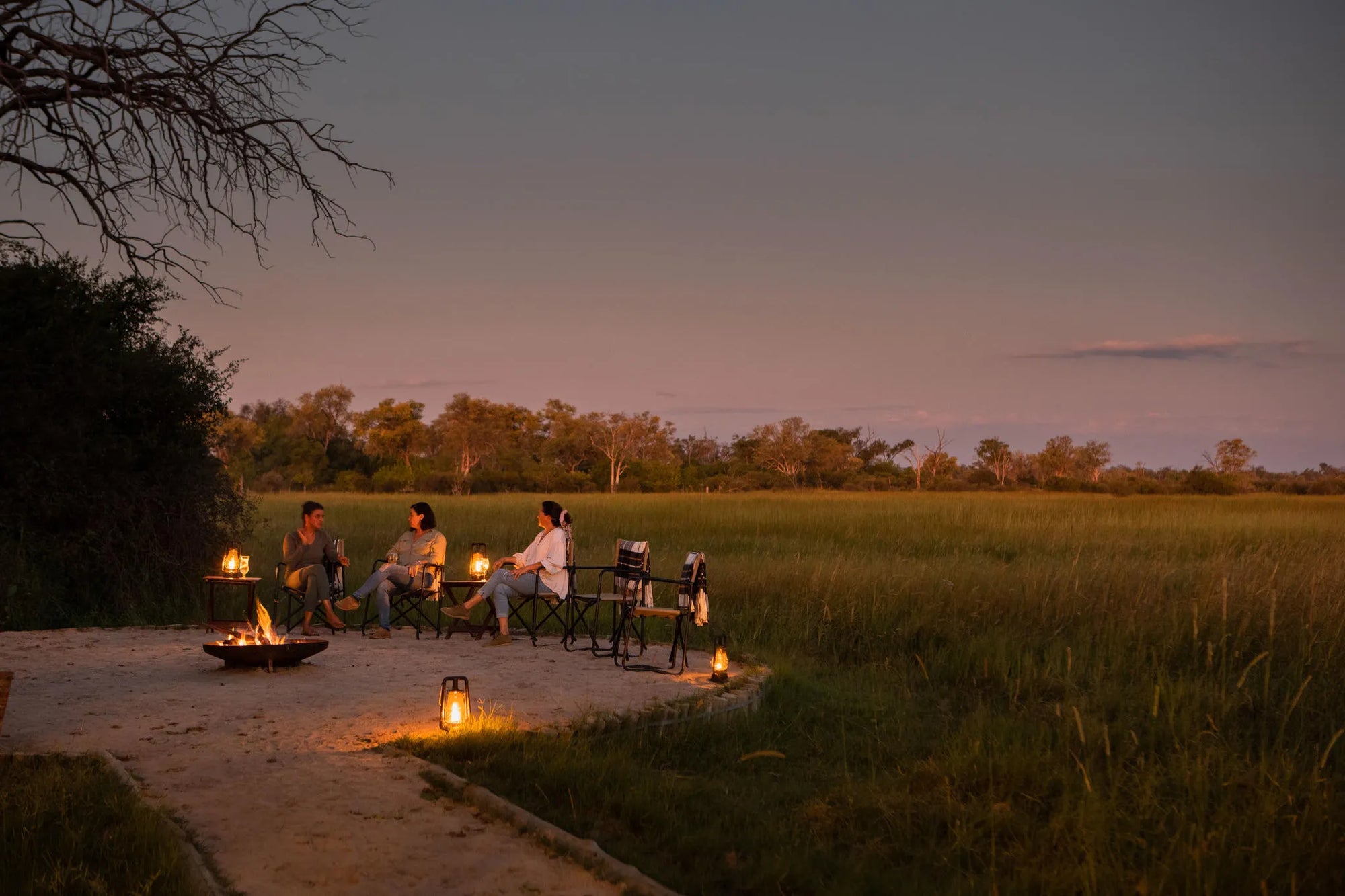 Fire Pit at Little Sable, Khwai Private Reserve, Botswana.