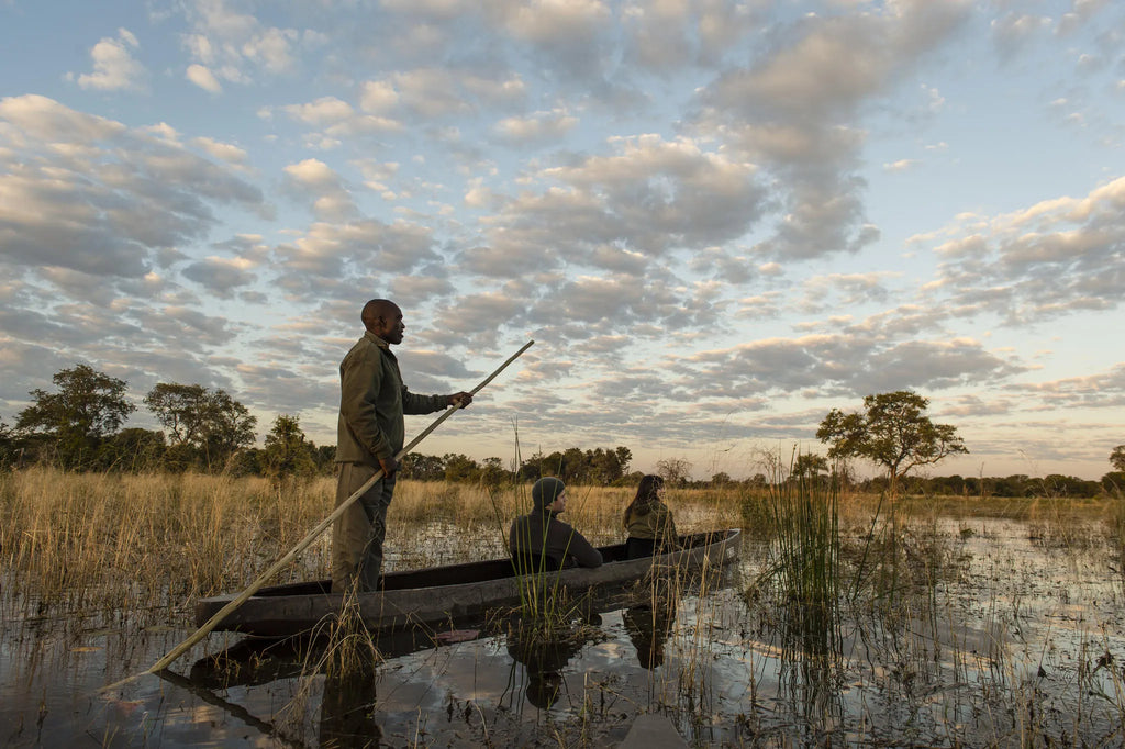 Mokoro at Little Sable, Khwai Private Reserve, Botswana.