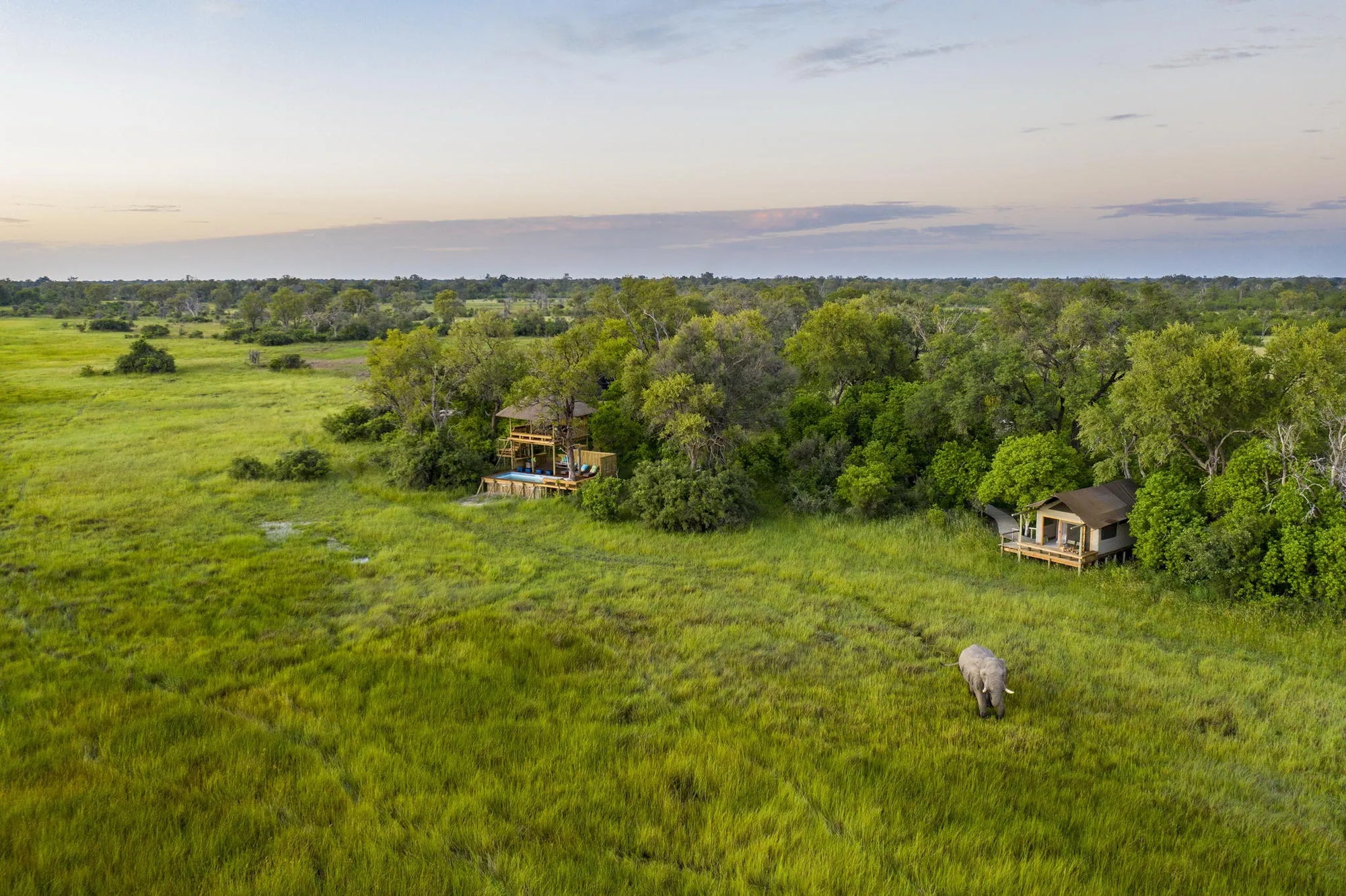 Aerial at Little Sable, Khwai Private Reserve, Botswana.