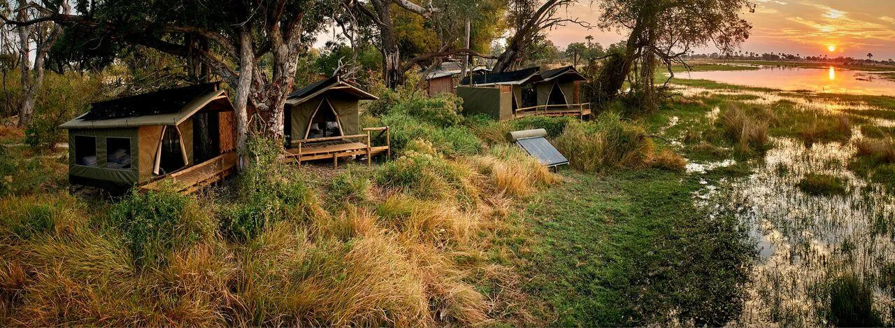 View of Oddballs' Camp at Oddballs' Camp, Moremi Game Reserve, Botswana.