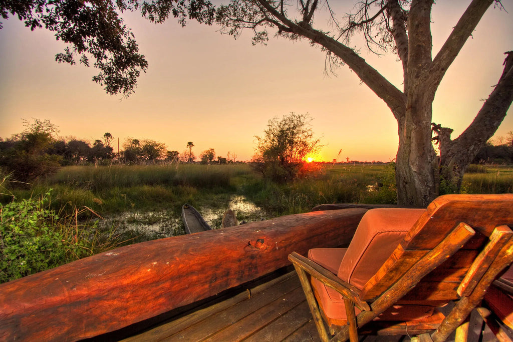 Lounge area at Oddballs' Camp, Moremi Game Reserve, Botswana.