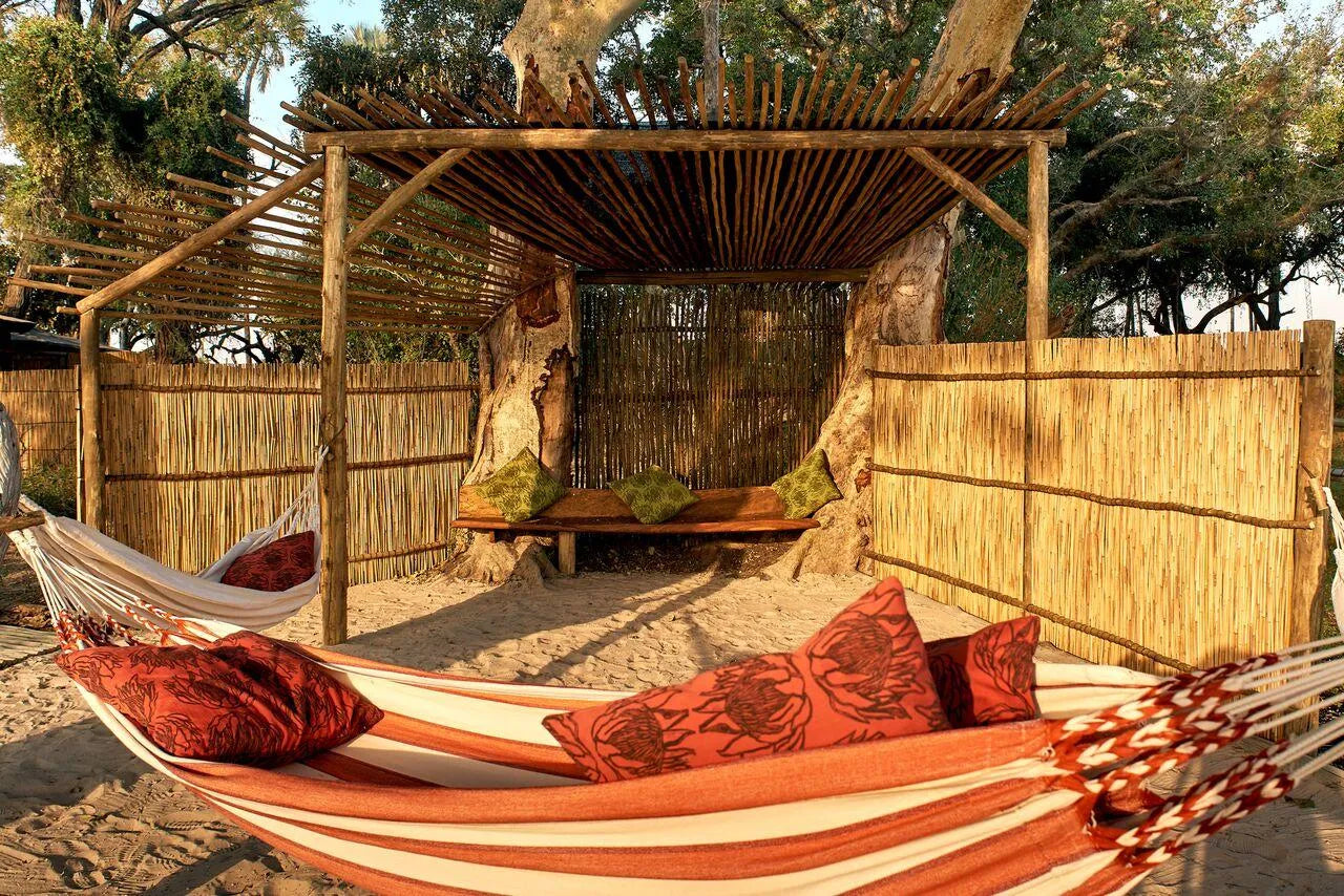 Oddballs' Camp Chill Area at Oddballs' Camp, Moremi Game Reserve, Botswana.