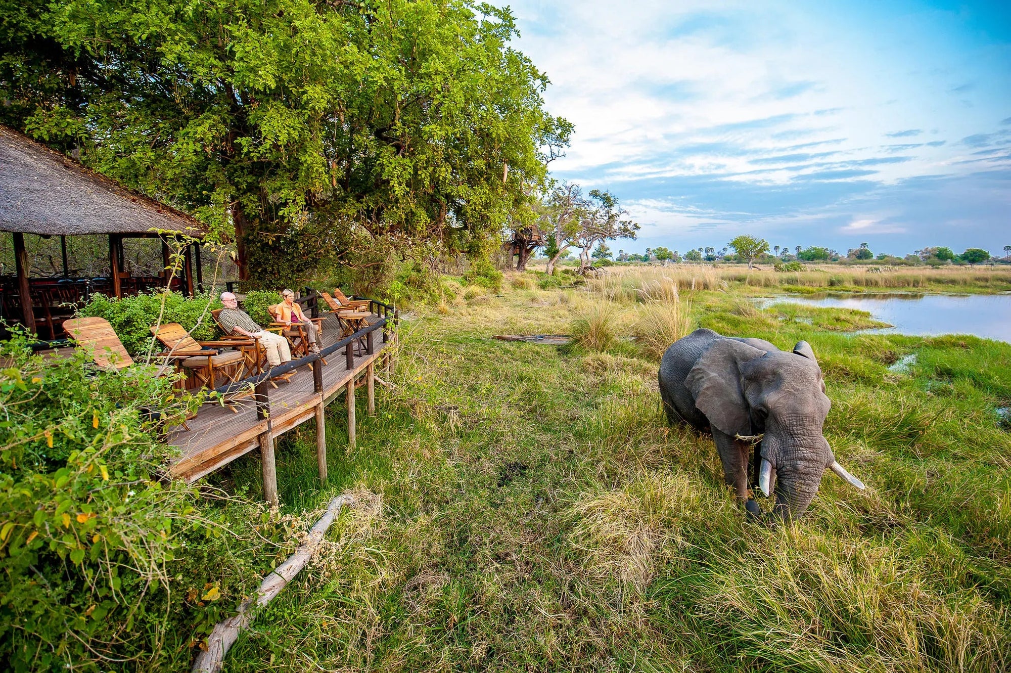 Guest areas at Delta Camp at Delta Camp, Okavango Delta, Botswana.
