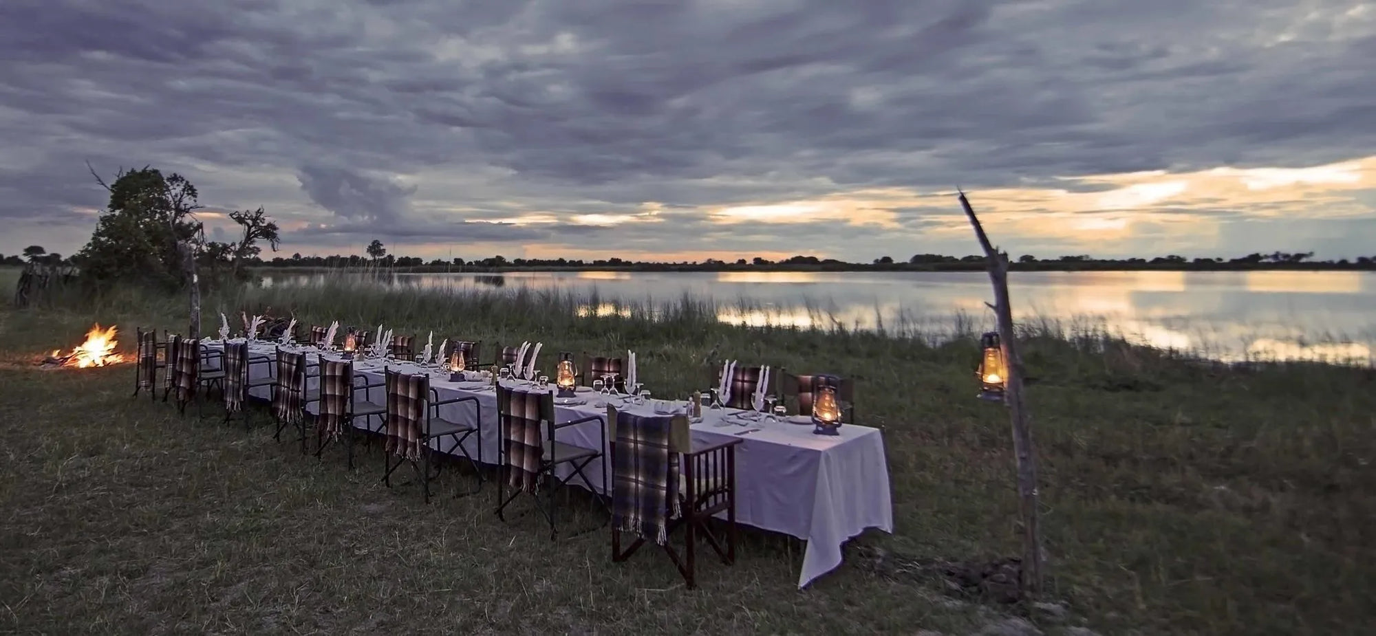 Bush Dinner at Shinde, Okavango Delta, Botswana.