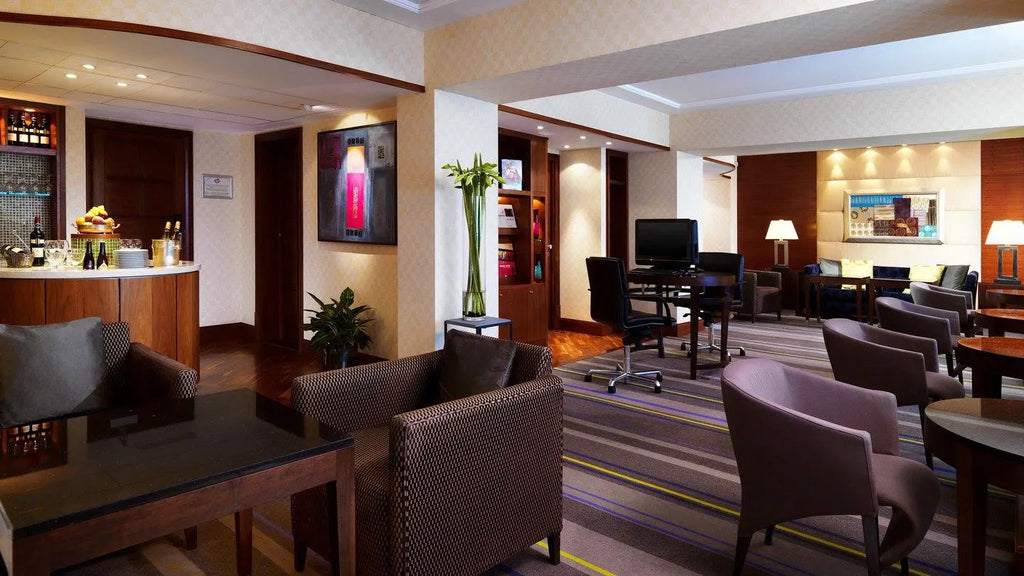 Lounge at Sheraton Brussels Airport Hotel, Brussels, Belgium.