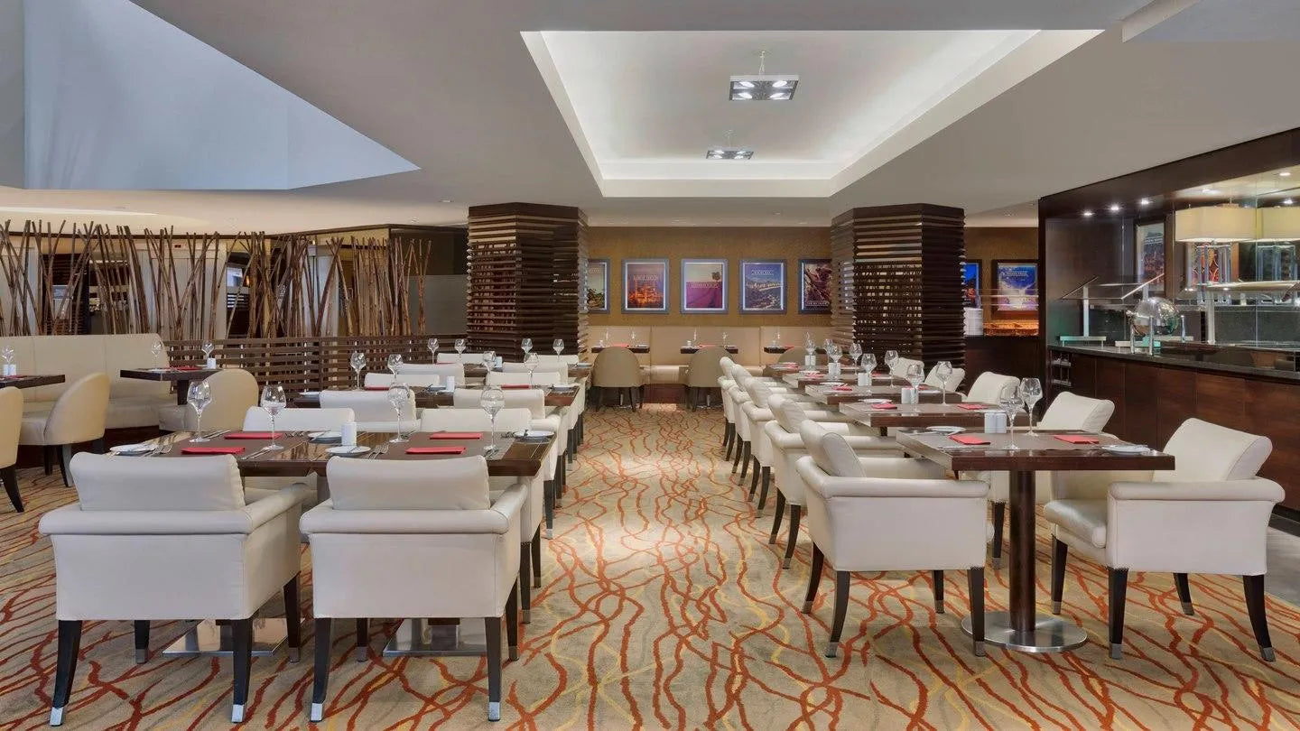 Restaurant at Sheraton Brussels Airport Hotel, Brussels, Belgium.