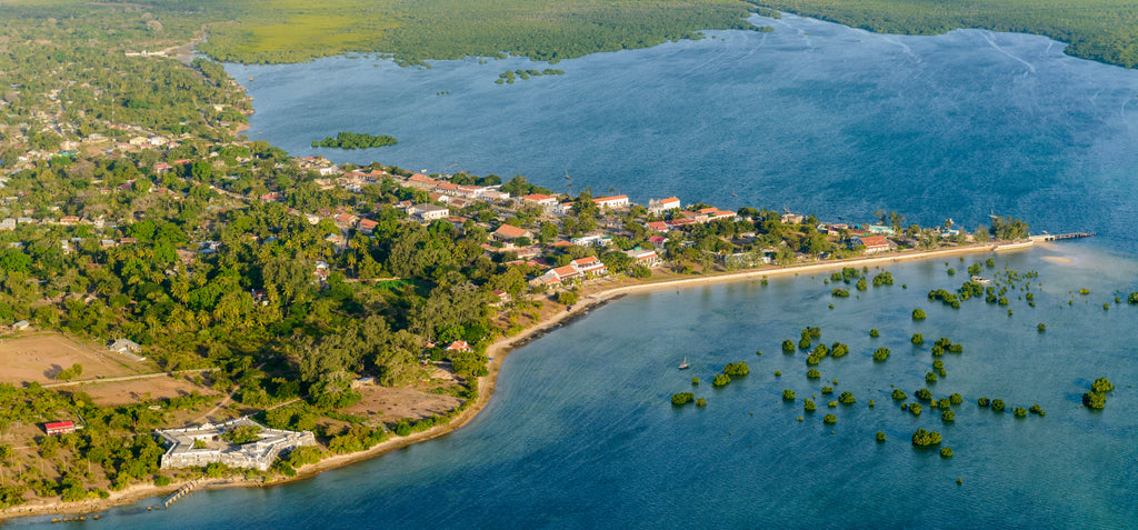 Aerial view of Ibo Island town