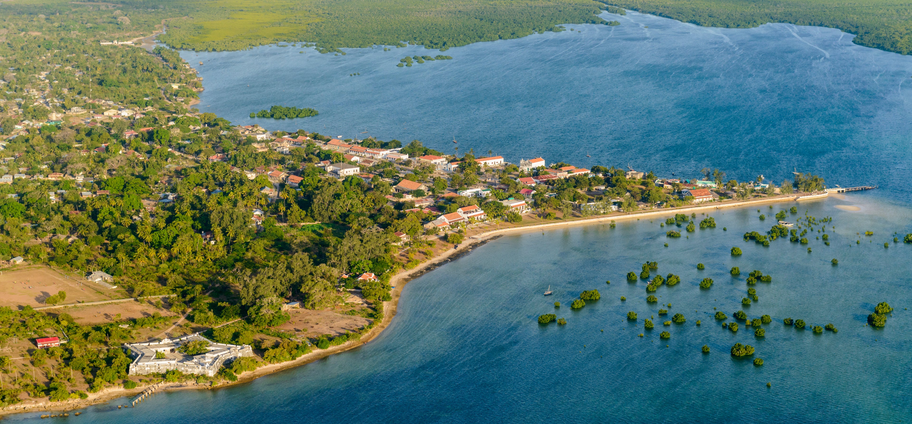 Aerial view of Ibo Island town