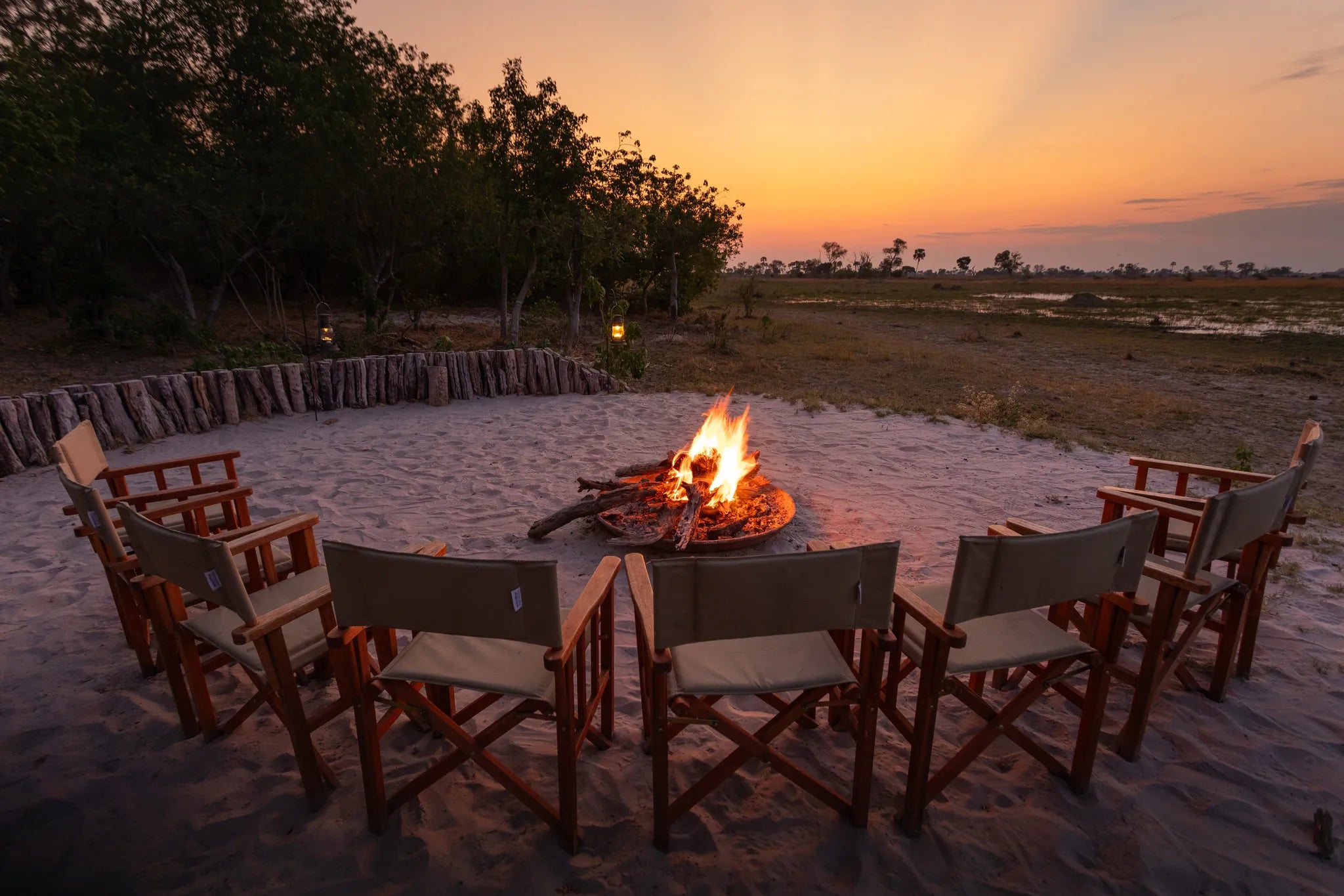 Amber River Camp Boma at Amber River Camp, Okavango Delta, Botswana.
