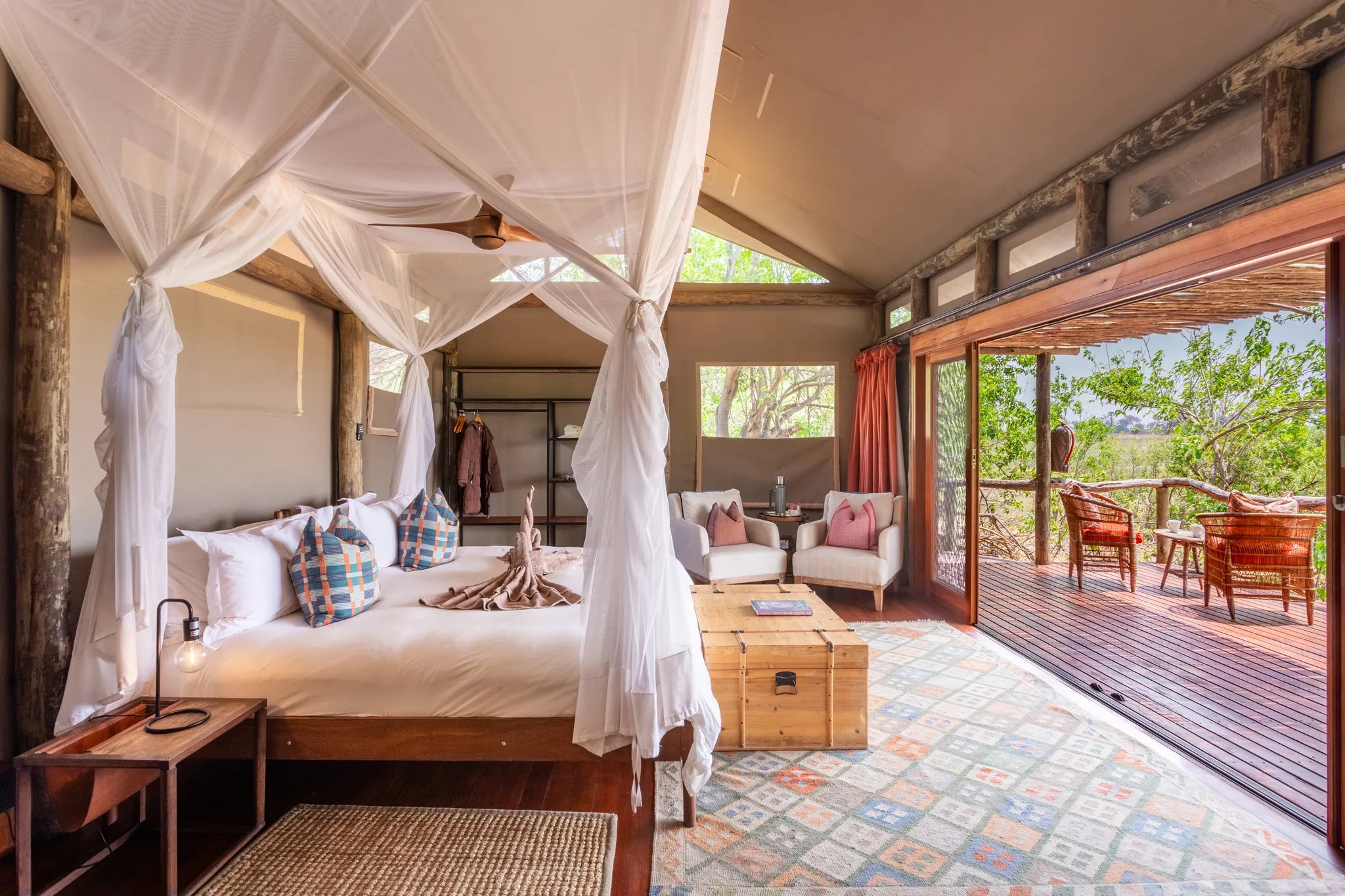 Amber River Camp Tent at Amber River Camp, Okavango Delta, Botswana.